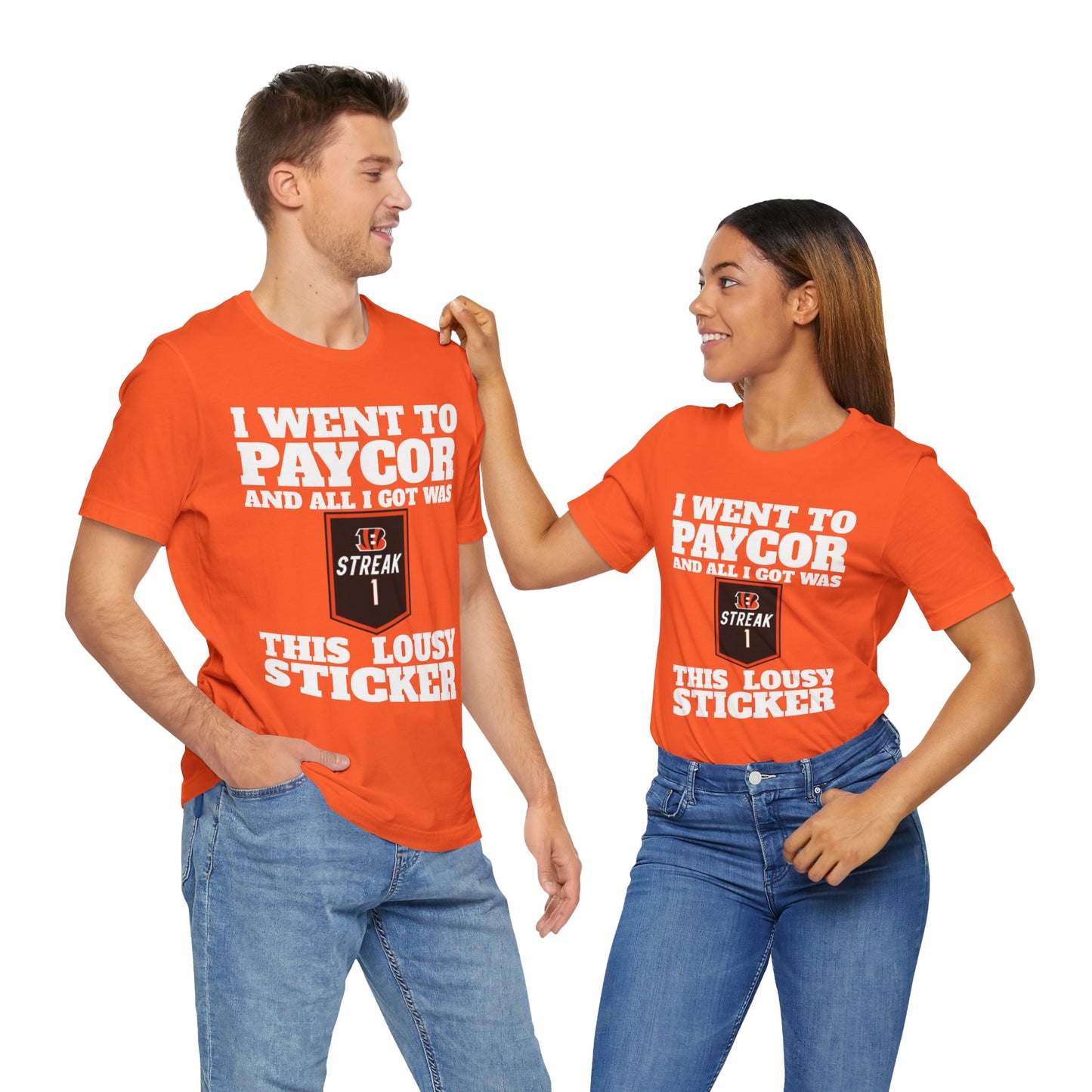 STREAK sticker Unisex Tee, Casual T-Shirt for Paycor Event, Funny Gift for Friends, Bright Orange Tee for Parties, [...]