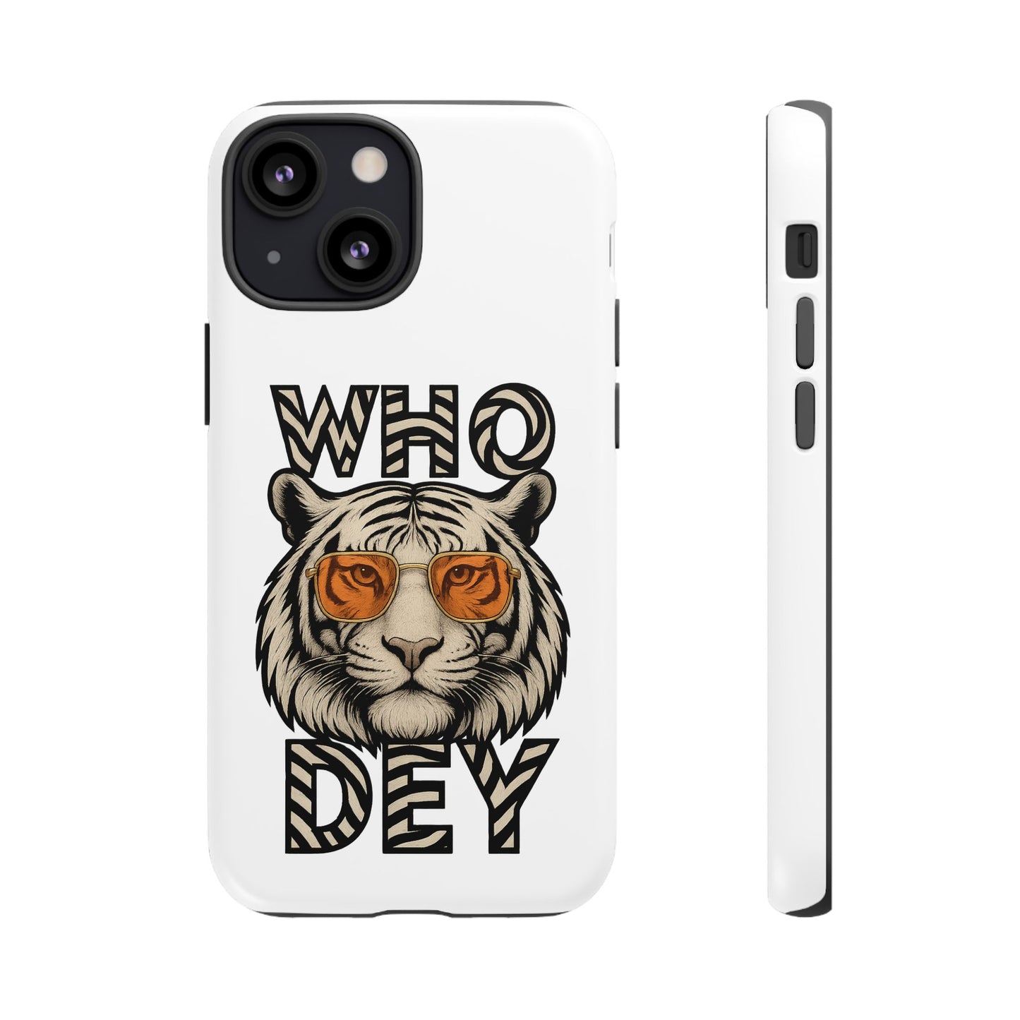 White Bengal Phone Case with Cool Tiger Design | Who Dey | Perfect Gift for Bengals fans