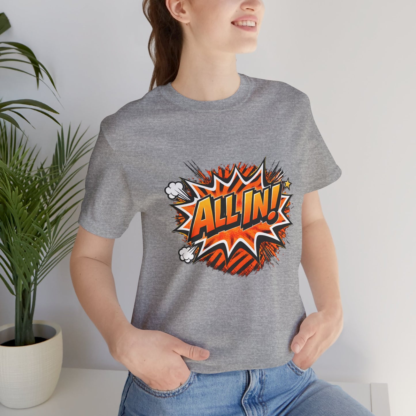 All In! Graphic Tee — Bold Comic Pop Art Shirt
