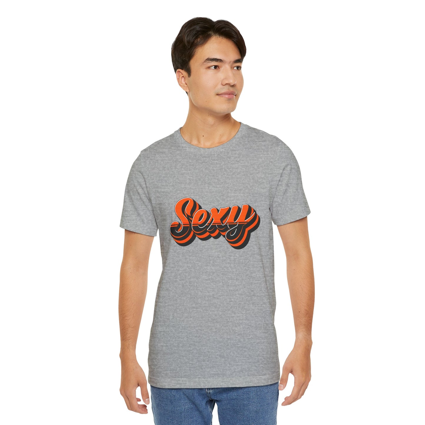 Sexy Dexy Retro Script Tee — Vintage Orange Layered Lettering T-Shirt
