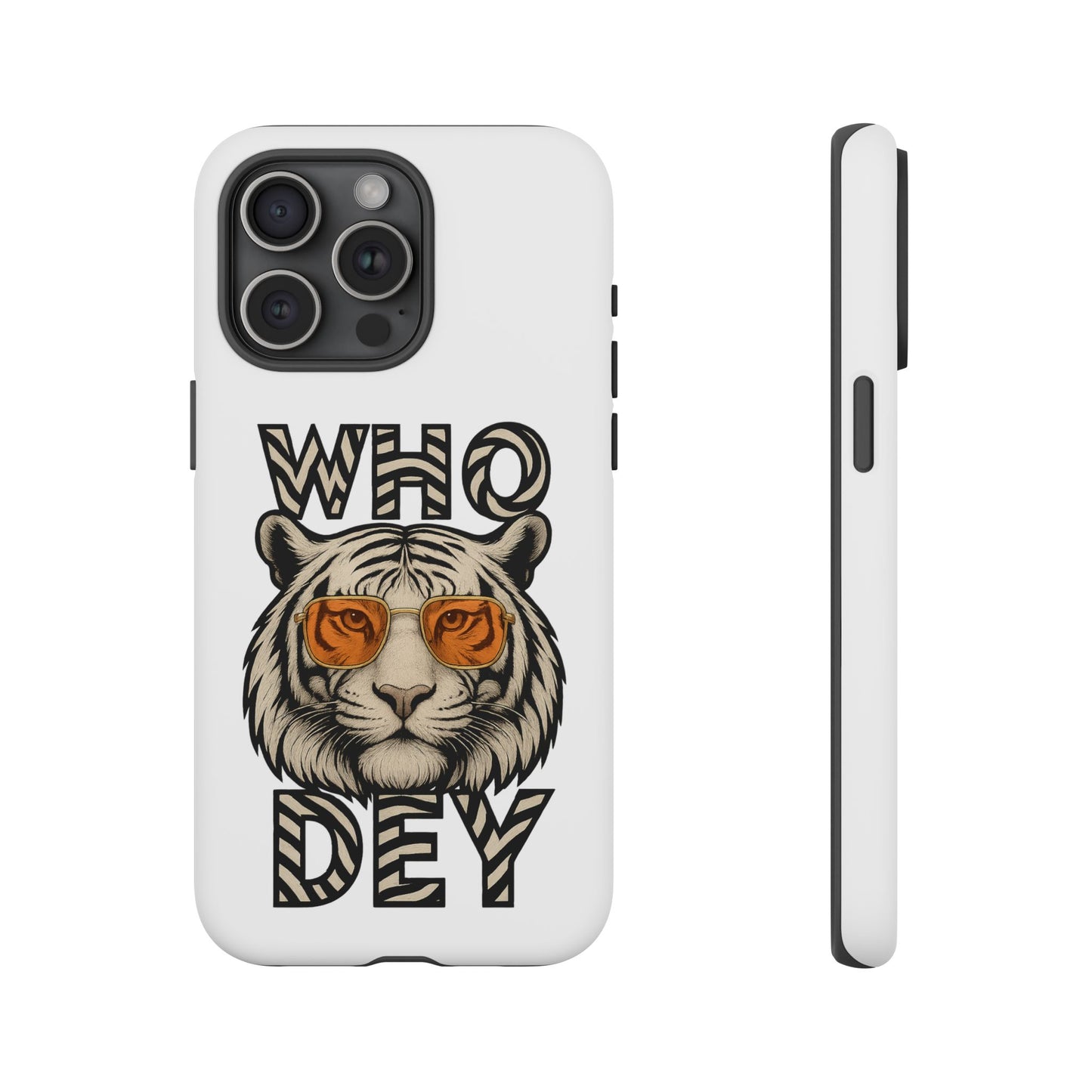 White Bengal Phone Case with Cool Tiger Design | Who Dey | Perfect Gift for Bengals fans