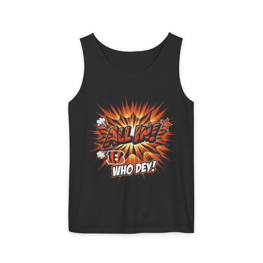 All In! Who Dey Bengals Tank Top — Football Fan Graphic Tank