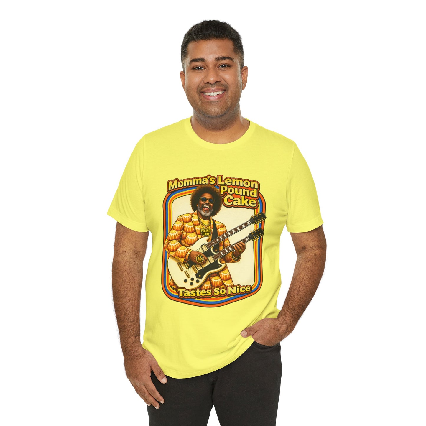 Momma's Lemon Pound Cake Tee — Retro Funk Guitar Vintage Graphic T-Shirt