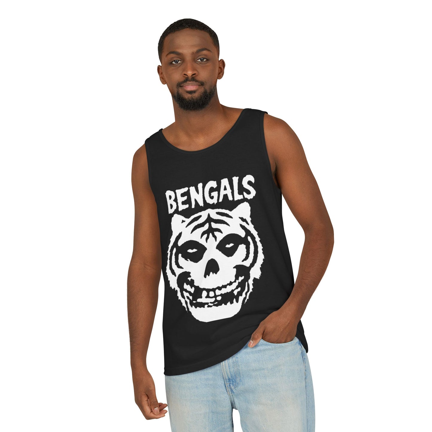 Bengals Skull Tank Top — Vintage Tiger Skull Graphic Muscle Tank