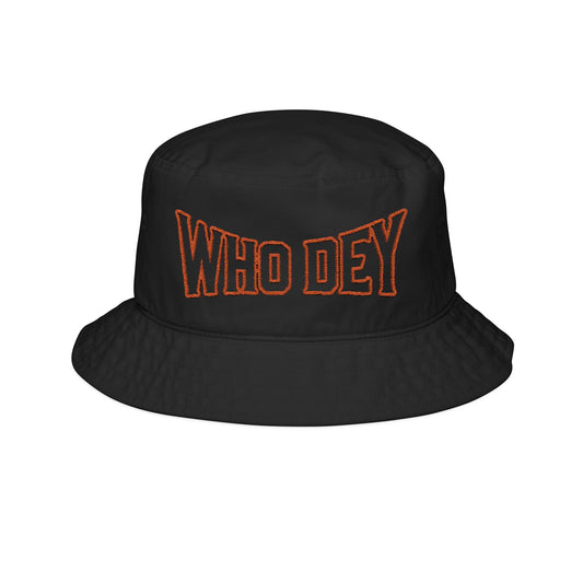 Bucket Hat (Embroidery) - Cincinnati Bengals Fan Black/White Orange Lettering