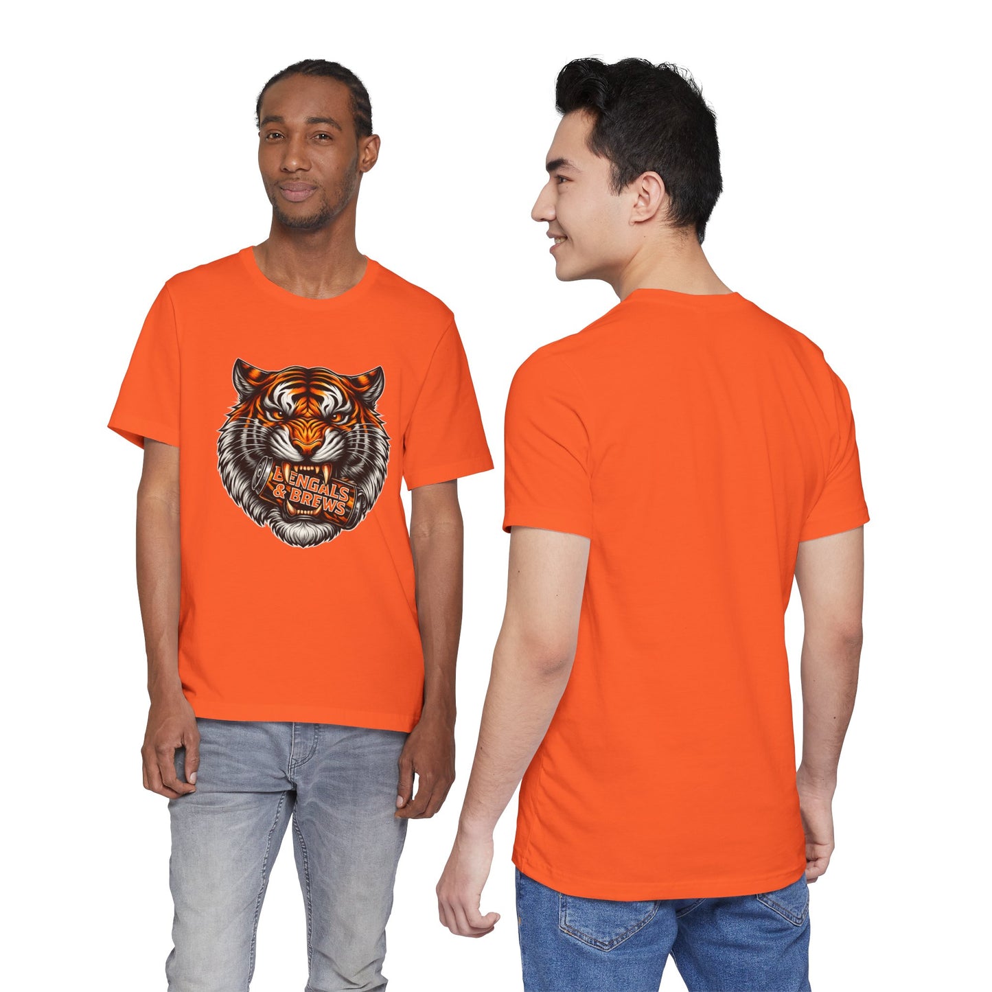 Bengals and Brews Football Tee — Bengals Fans Pride Orange Shirt