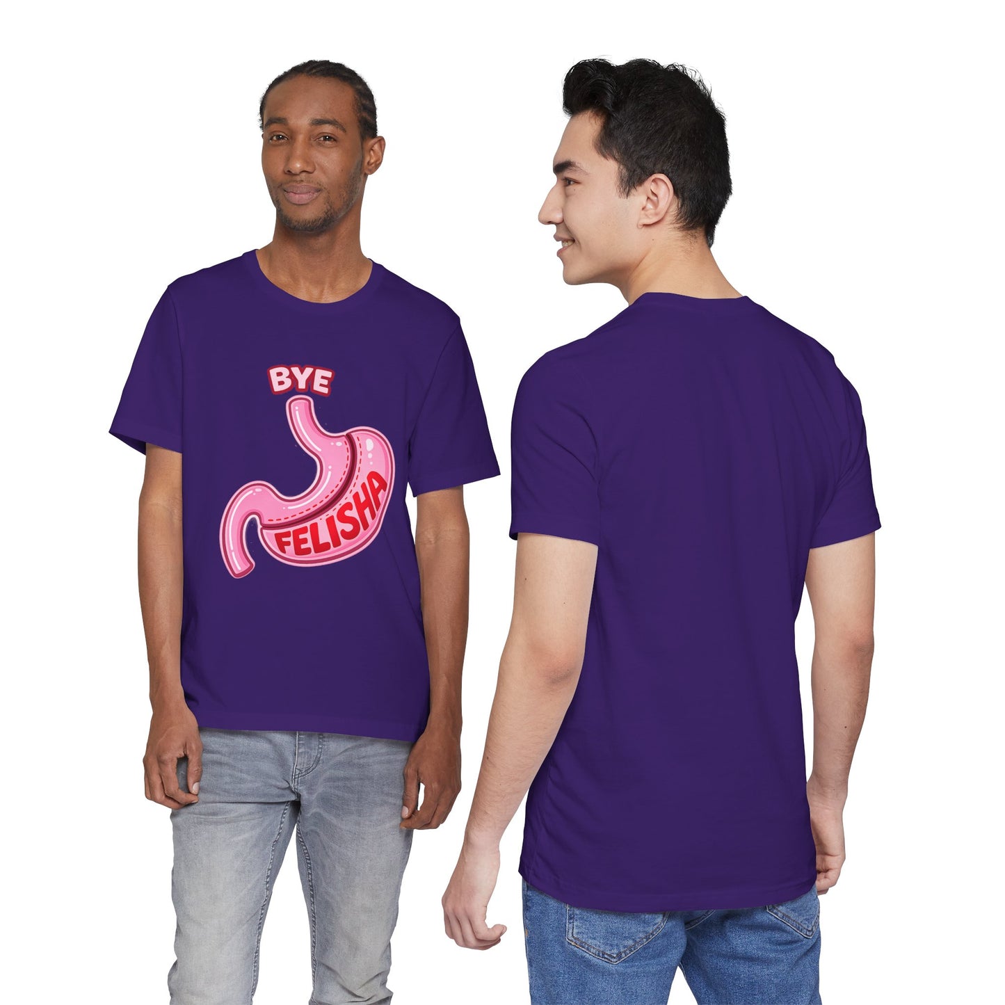 Bye Felisha Gastric Sleeve Stomach Graphic Tee — Funny Pink Cartoon Stomach T-Shirt