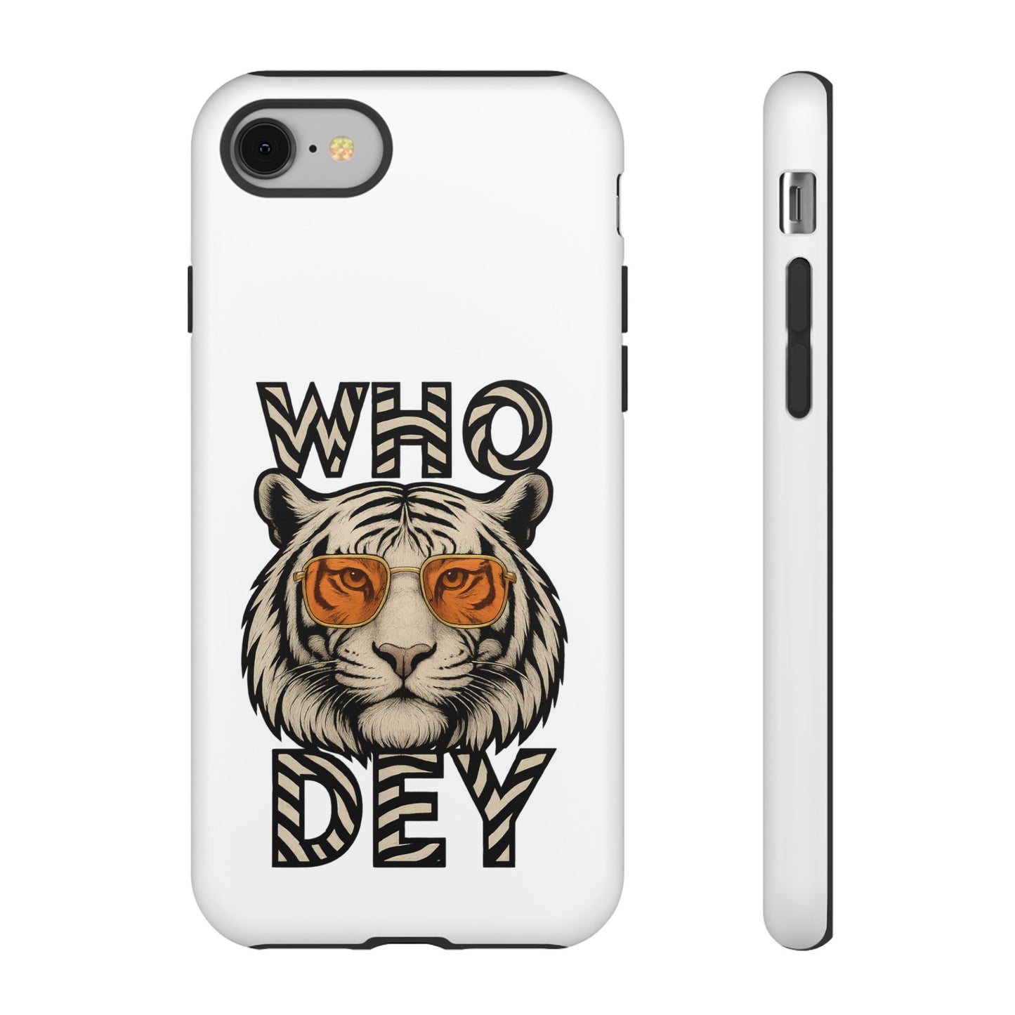 White Bengal Phone Case with Cool Tiger Design | Who Dey | Perfect Gift for Bengals fans