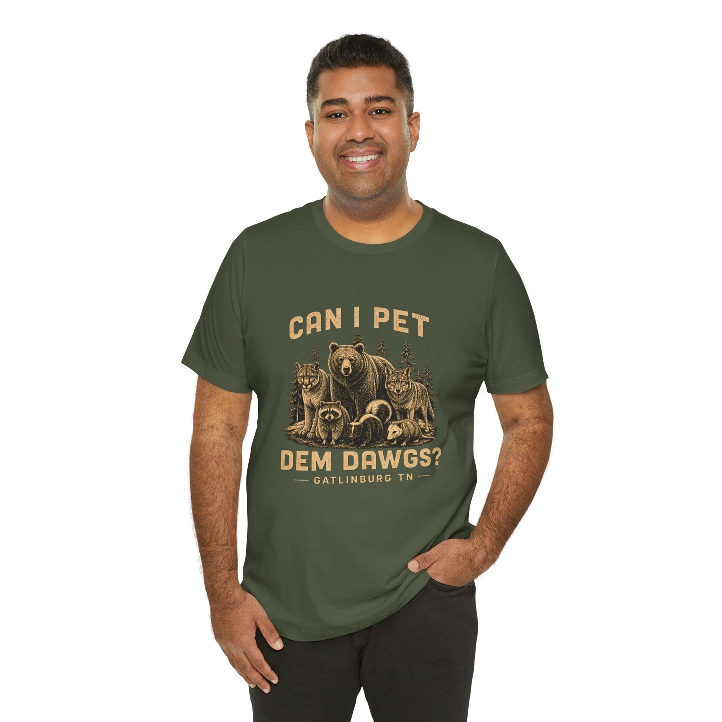 Can I Pet Dem Dawgs? Gatlinburg TN Vintage Wildlife Tee