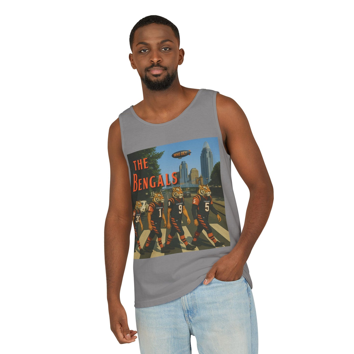 Cincinnati Bengals Retro Tank Top | Unisex Garment-Dyed Shirt for Game Day, Sports Collectors, Summer Wear, Gift for Fans