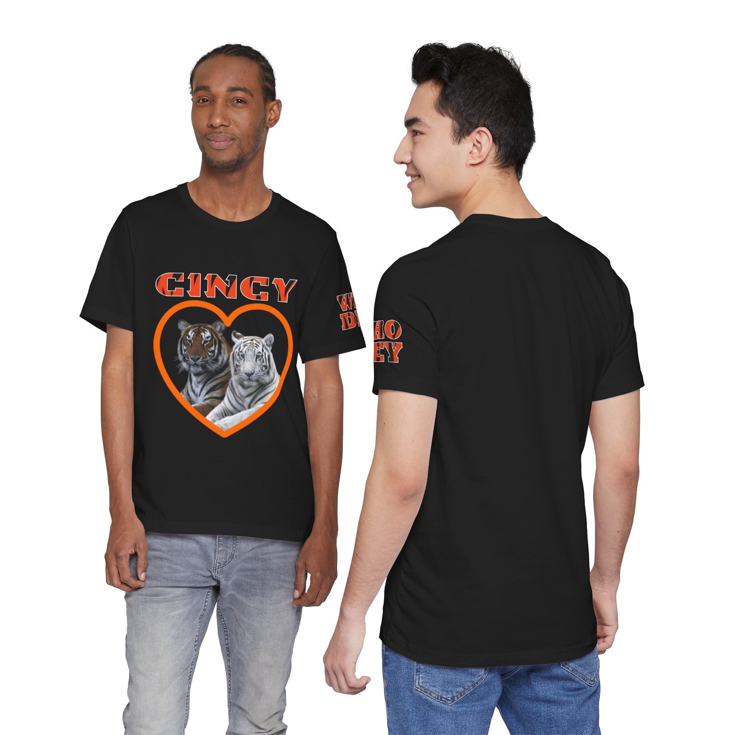 Cincy Cat Lover Unisex Tee - Bold Orange Animal Print Shirt