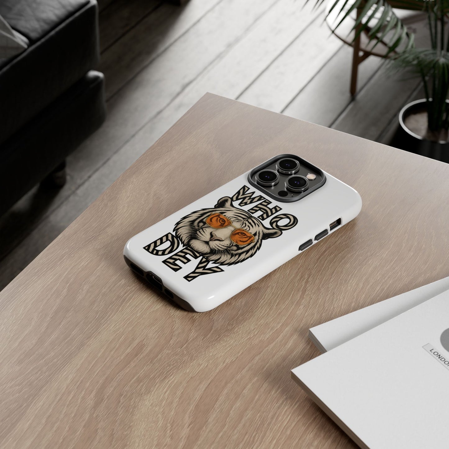 White Bengal Phone Case with Cool Tiger Design | Who Dey | Perfect Gift for Bengals fans