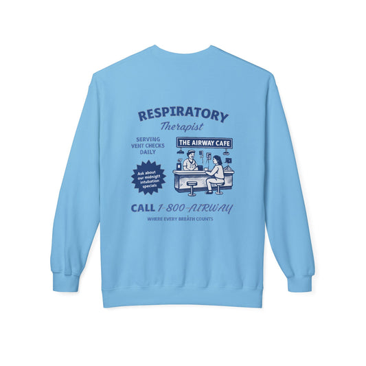 Breathing Anatomy Crewneck Sweatshirt — "It's Just Breathing" Pulmonary Science Pullover