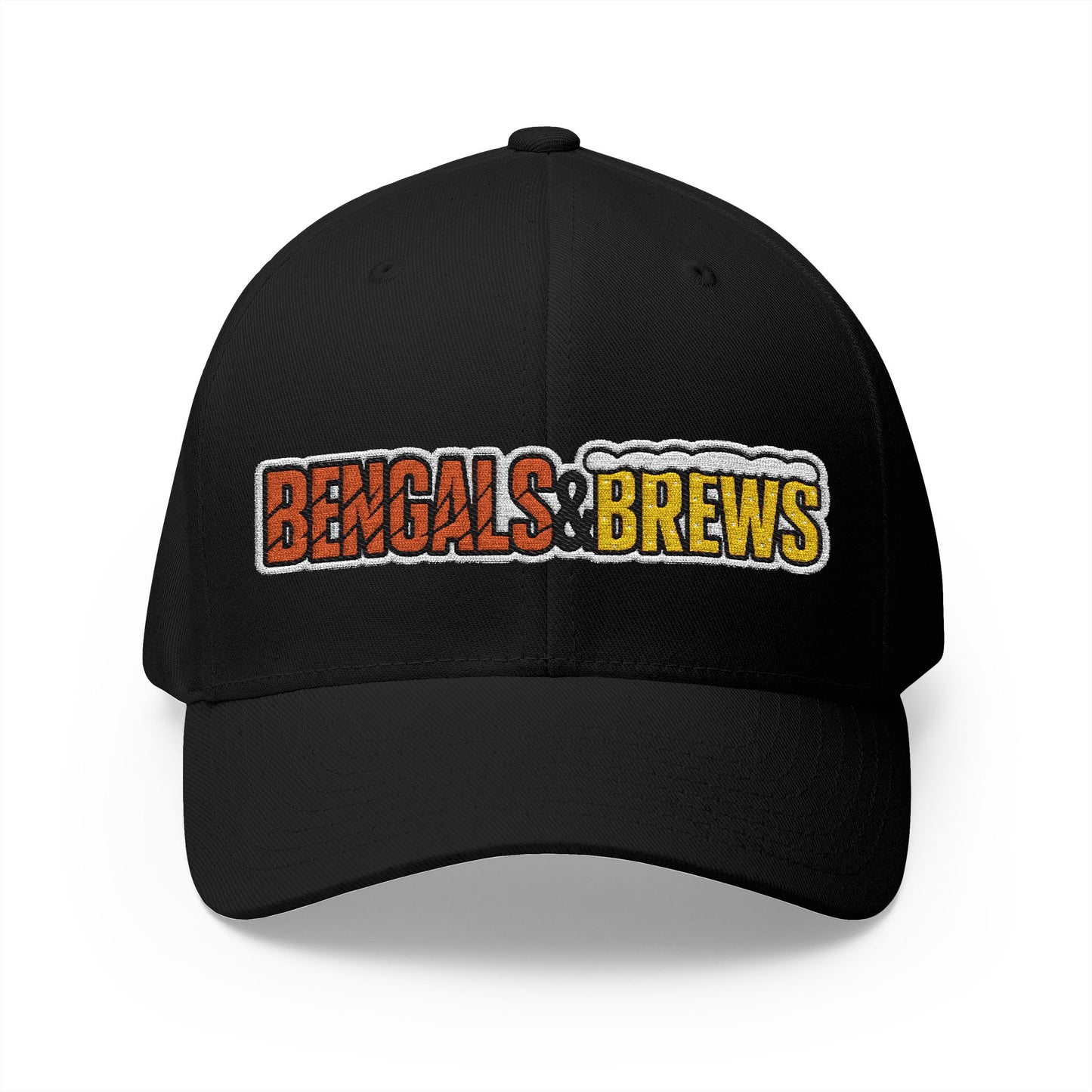 Embroidered Bengals and Brews Podcast Flex Fit Hat
