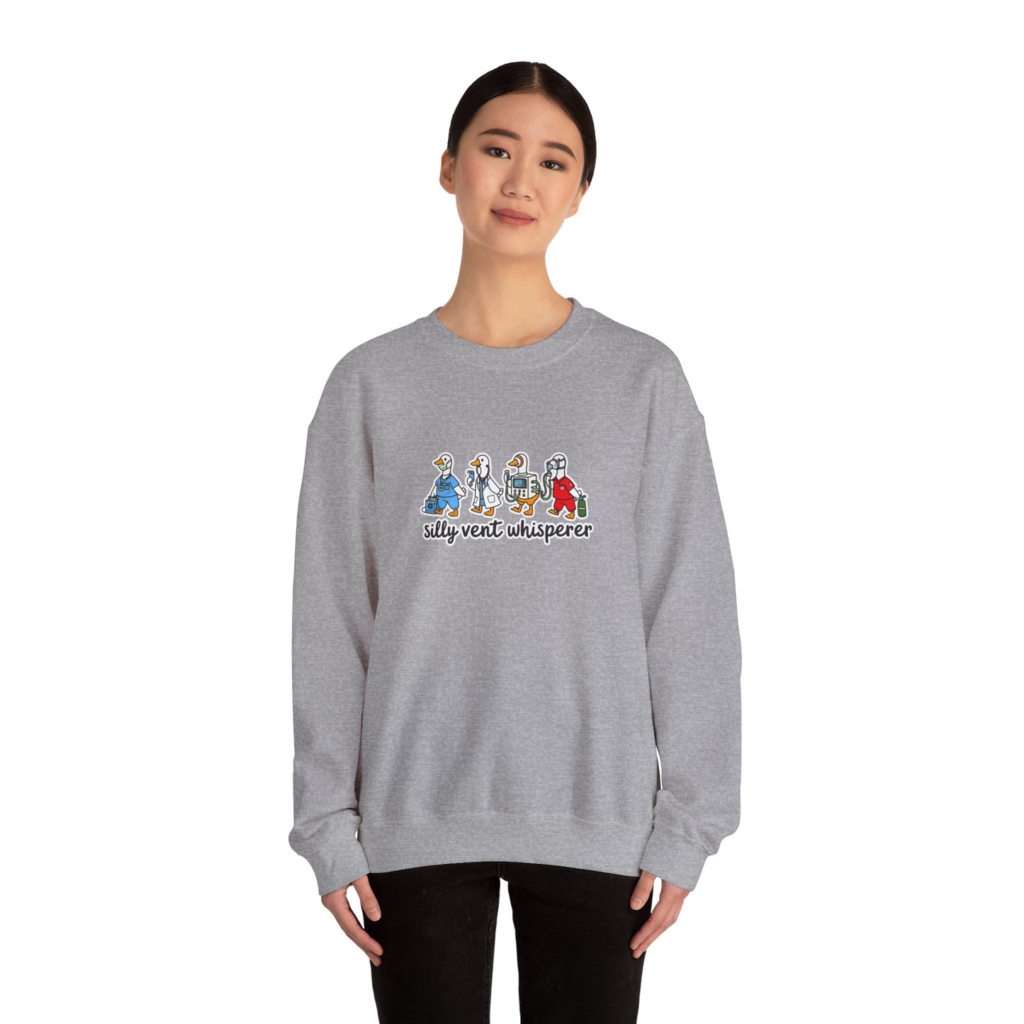 Crewneck Sweatshirt — "Silly Vent Whisperer" Cartoon Characters Graphic