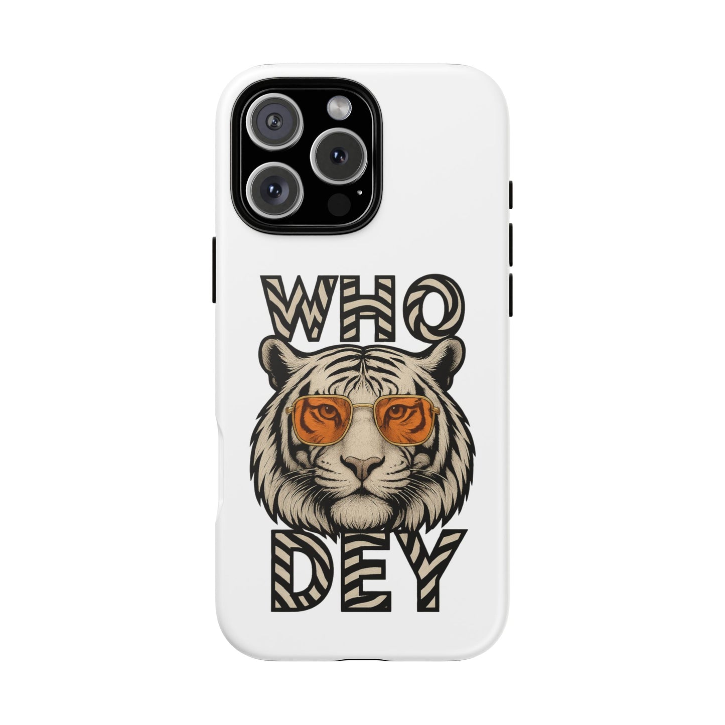 White Bengal Phone Case with Cool Tiger Design | Who Dey | Perfect Gift for Bengals fans
