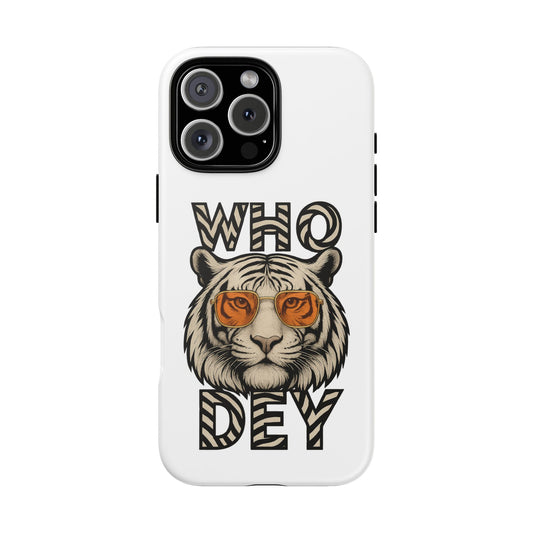 White Bengal Phone Case with Cool Tiger Design | Who Dey | Perfect Gift for Bengals fans