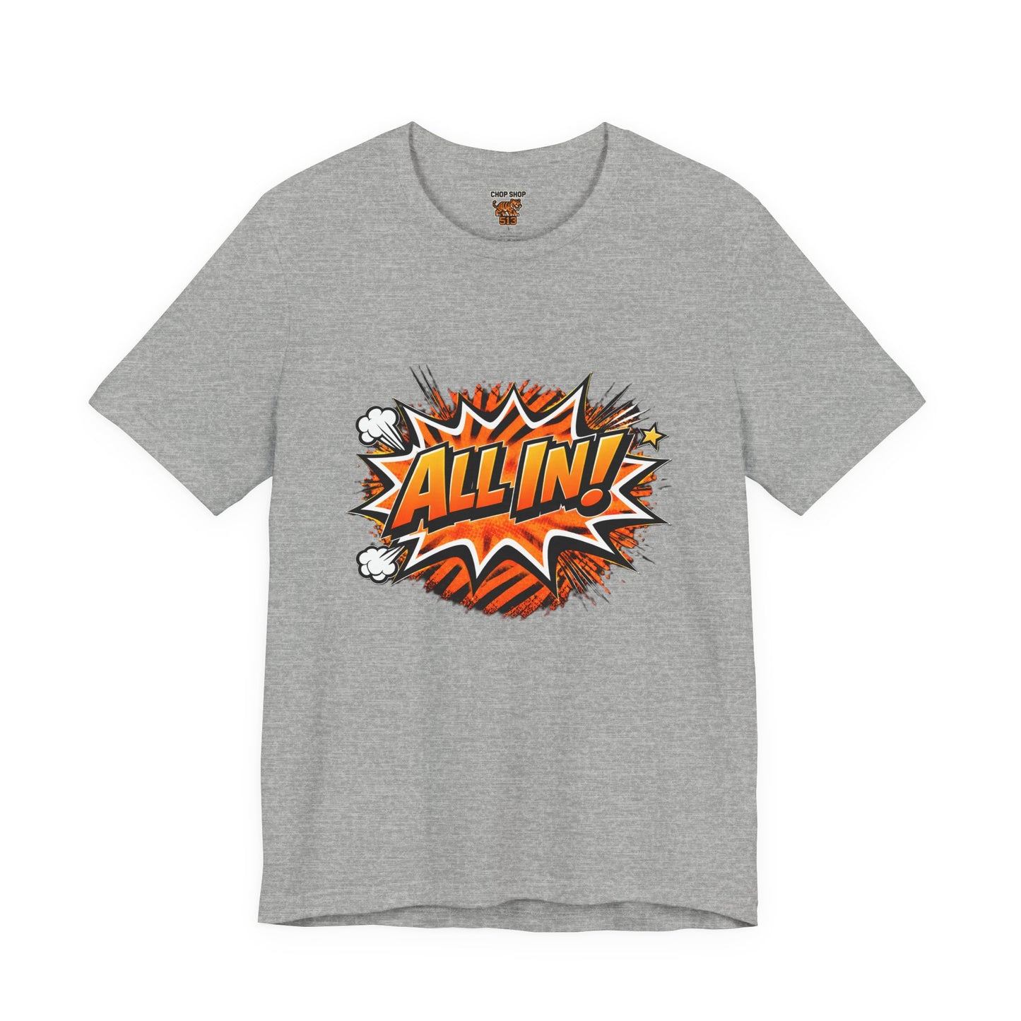 All In! Graphic Tee — Bold Comic Pop Art Shirt