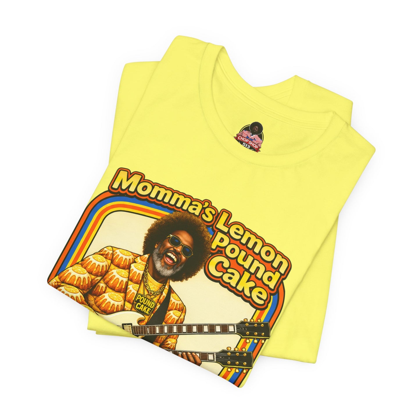 Momma's Lemon Pound Cake Tee — Retro Funk Guitar Vintage Graphic T-Shirt