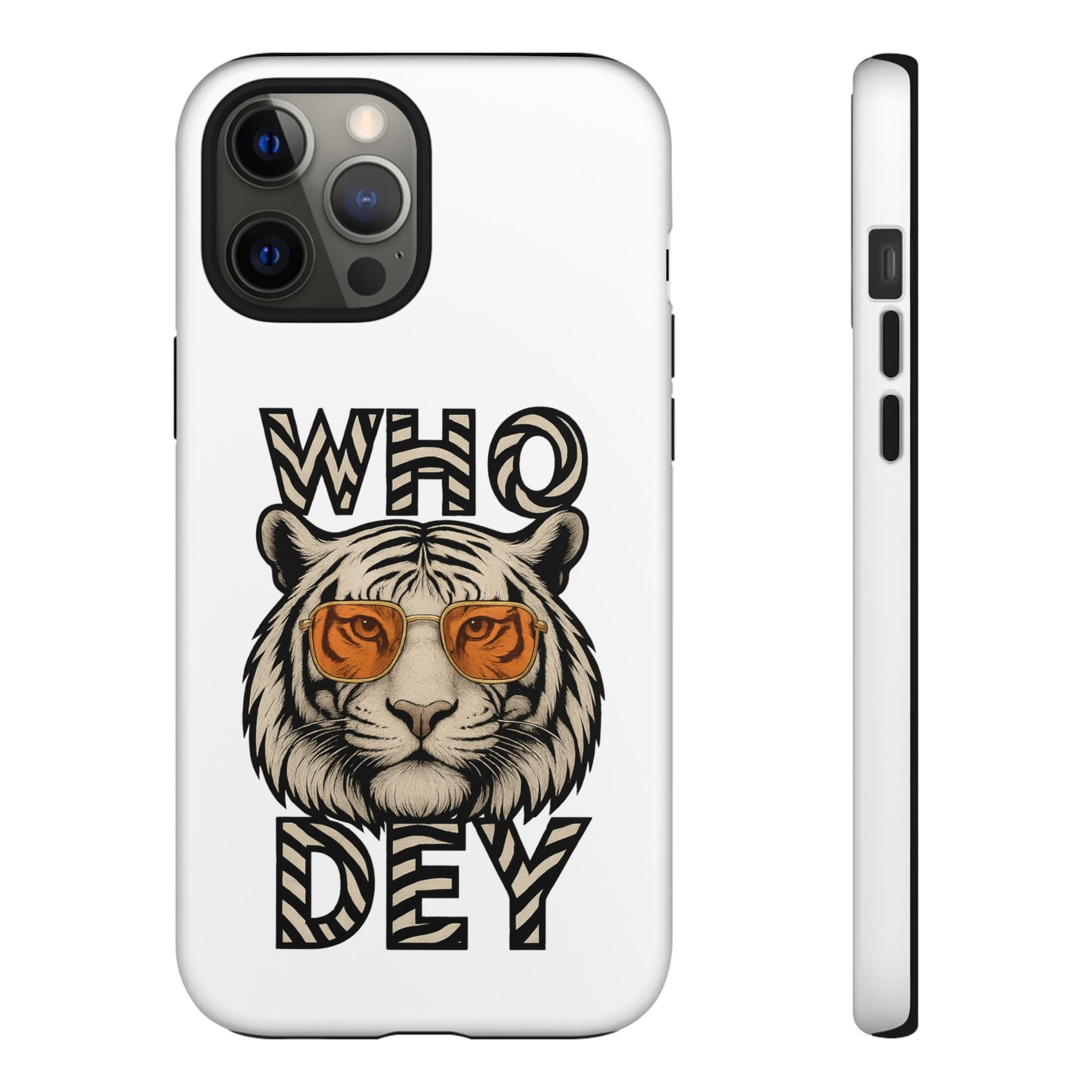 White Bengal Phone Case with Cool Tiger Design | Who Dey | Perfect Gift for Bengals fans