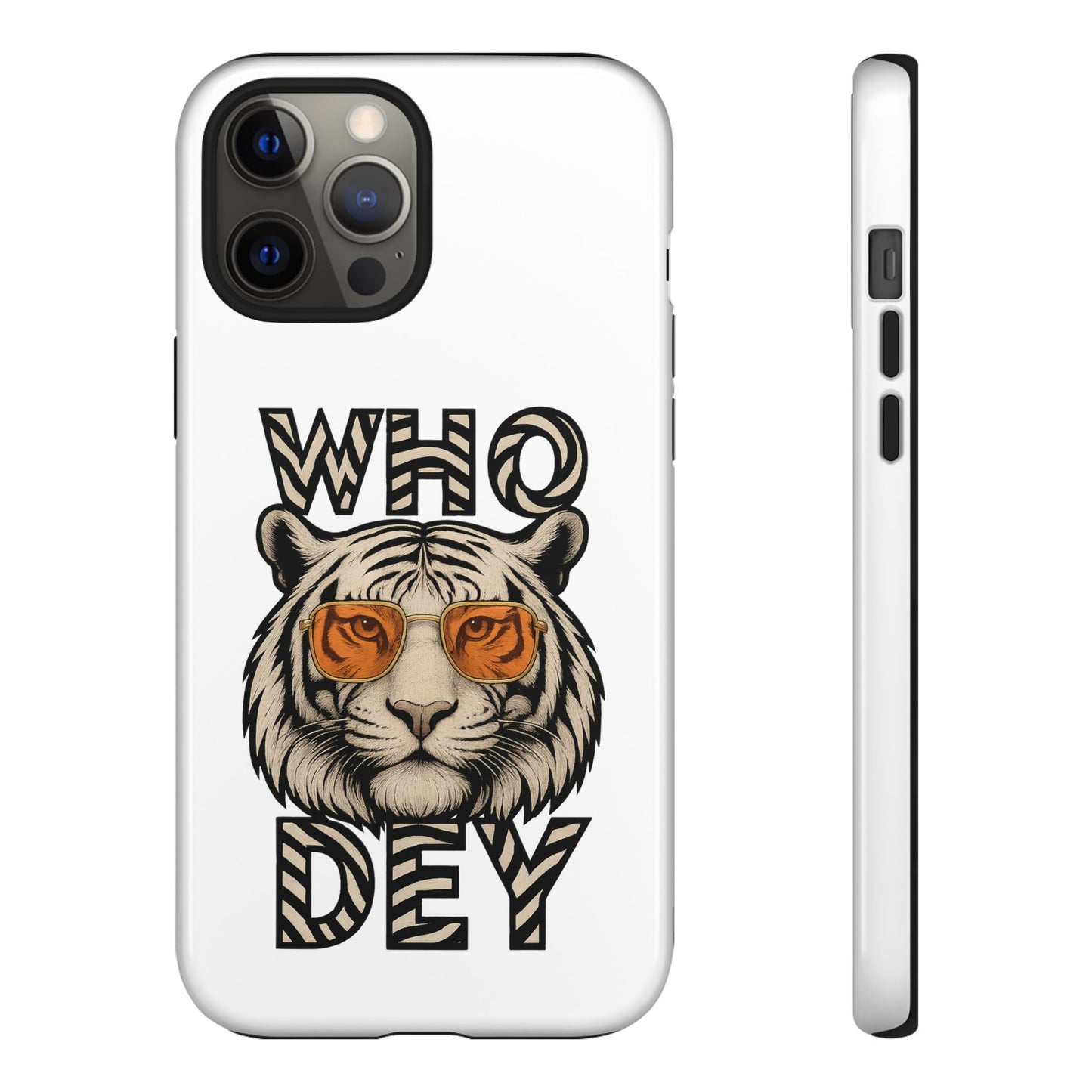White Bengal Phone Case with Cool Tiger Design | Who Dey | Perfect Gift for Bengals fans