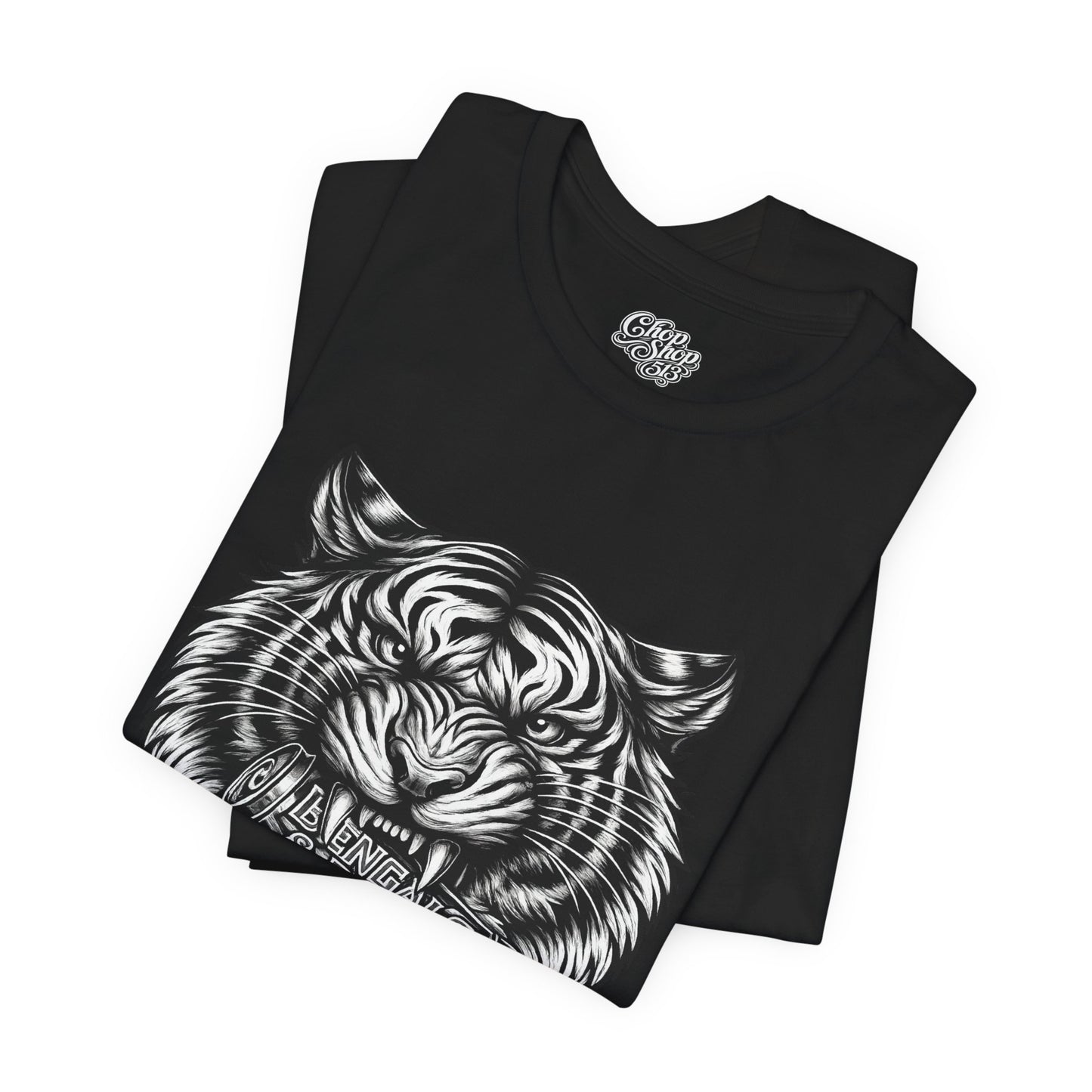 Bengals and Brews Black and White — Fierce Vintage Tiger Head Graphic T-Shirt