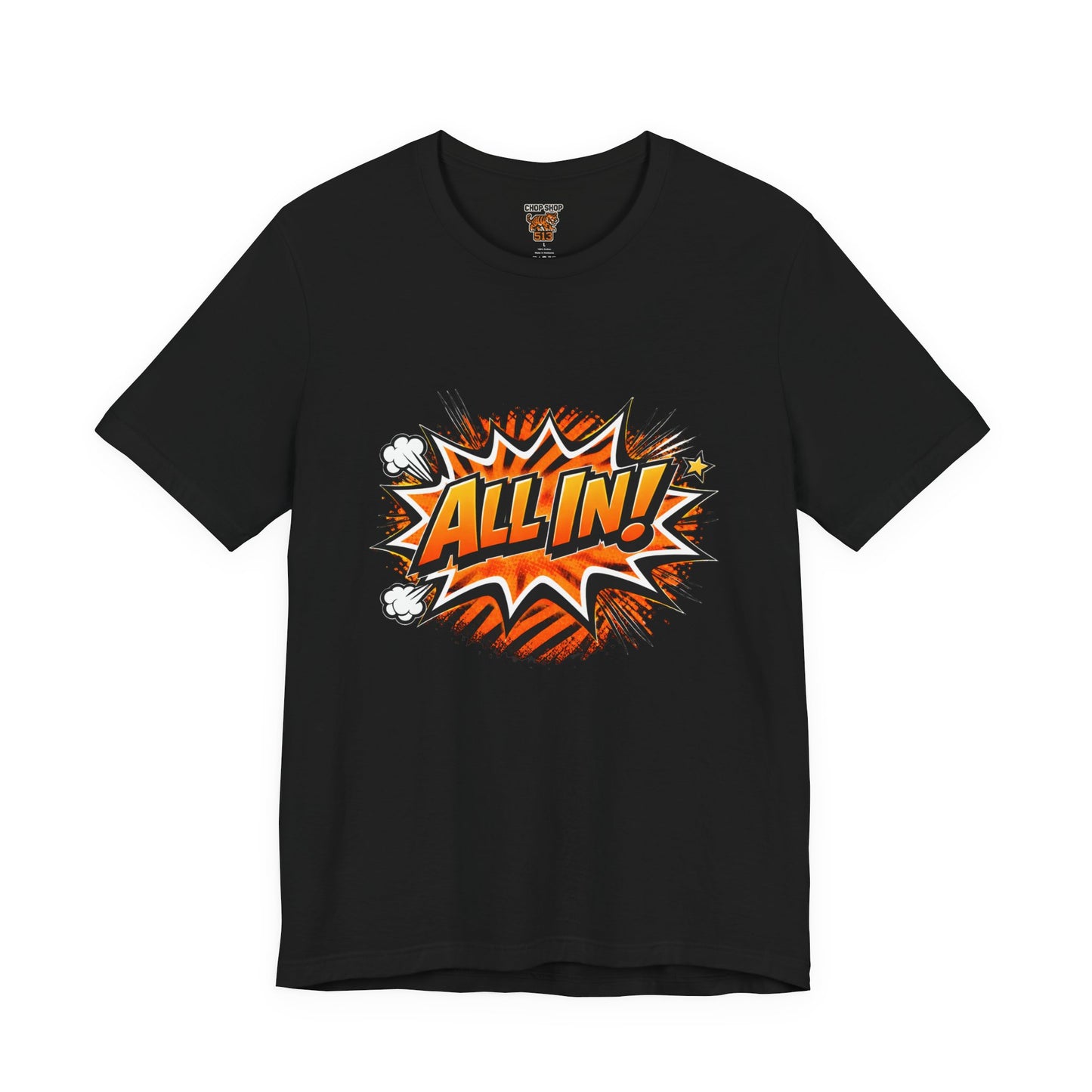 All In! Graphic Tee — Bold Comic Pop Art Shirt