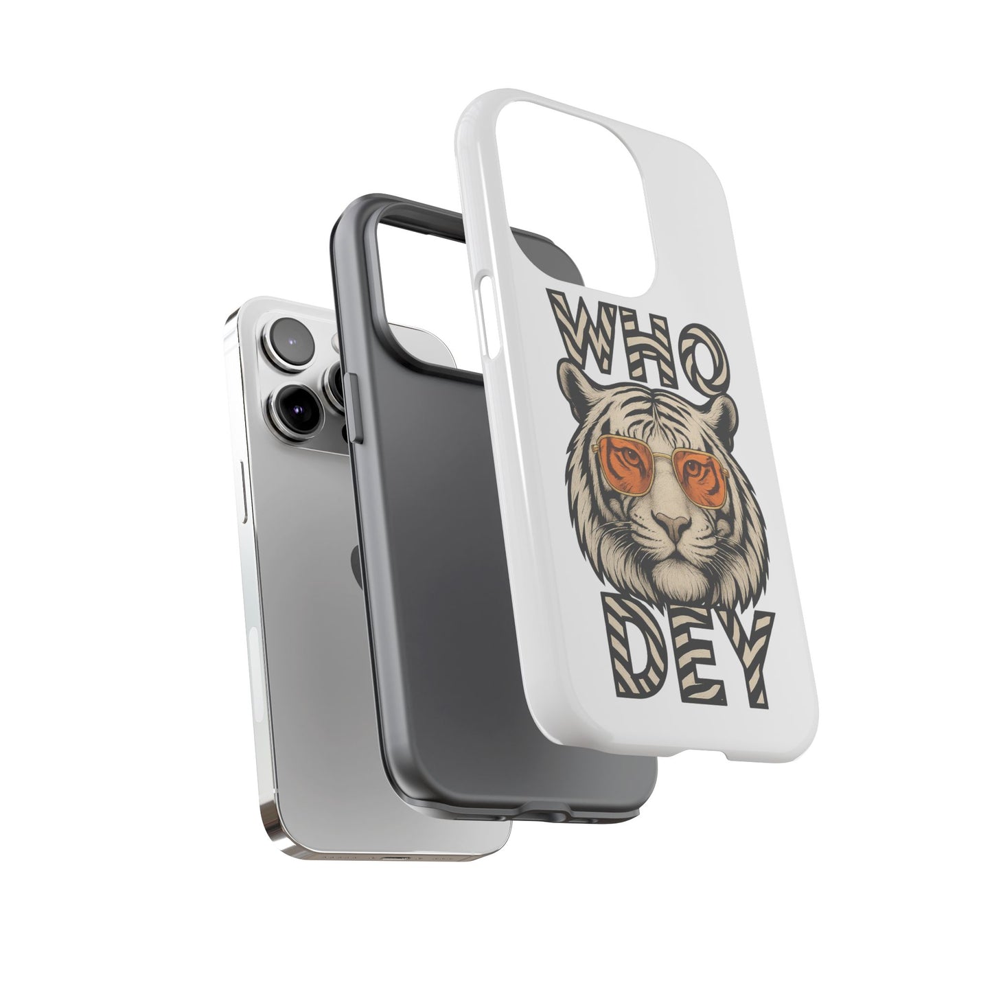 White Bengal Phone Case with Cool Tiger Design | Who Dey | Perfect Gift for Bengals fans
