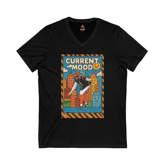 Current Mood Unisex V-Neck Tee - Casual Everyday Shirt, Gift for Friends, Graphic Tee, Fun Mood Top, Streetwear Fashion