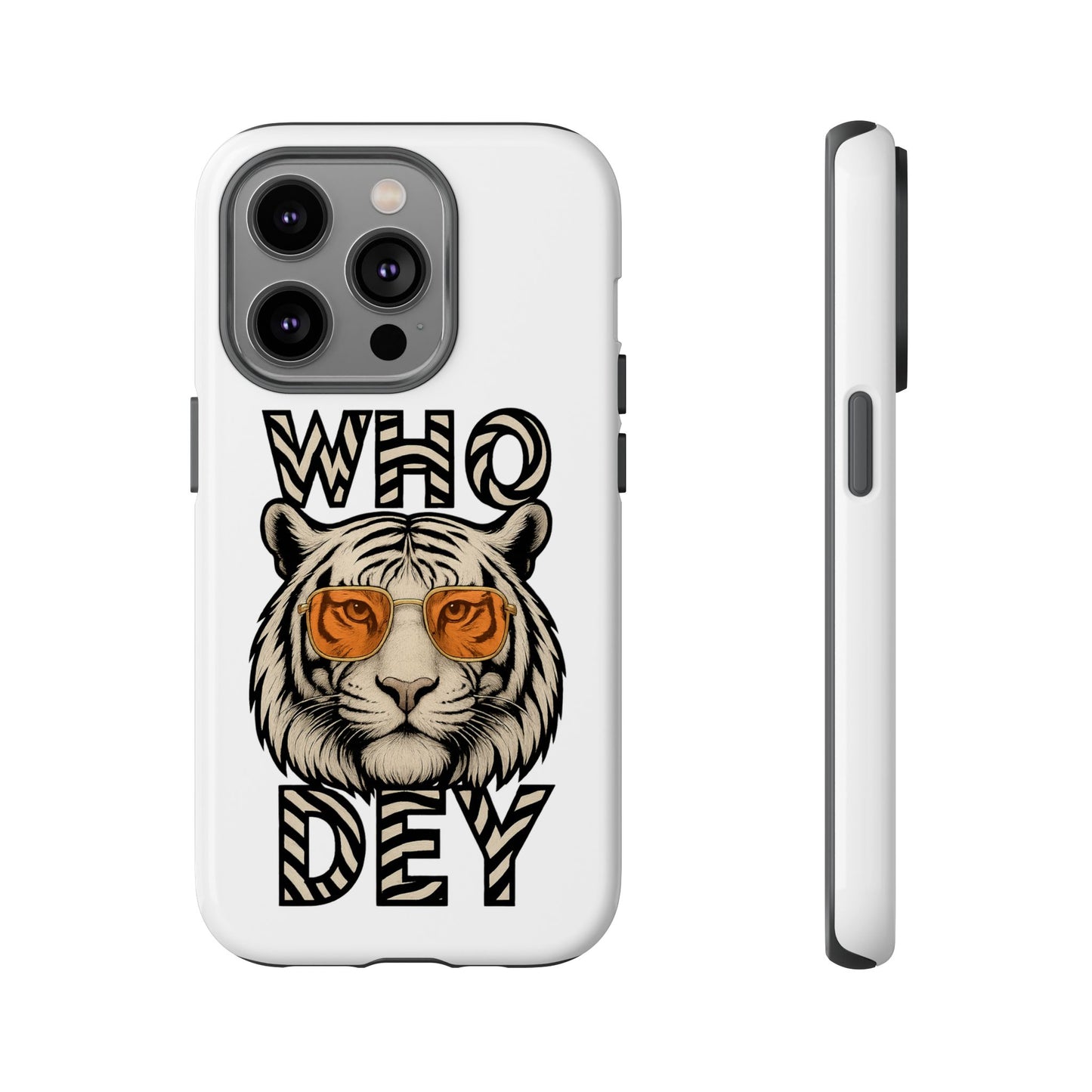 White Bengal Phone Case with Cool Tiger Design | Who Dey | Perfect Gift for Bengals fans