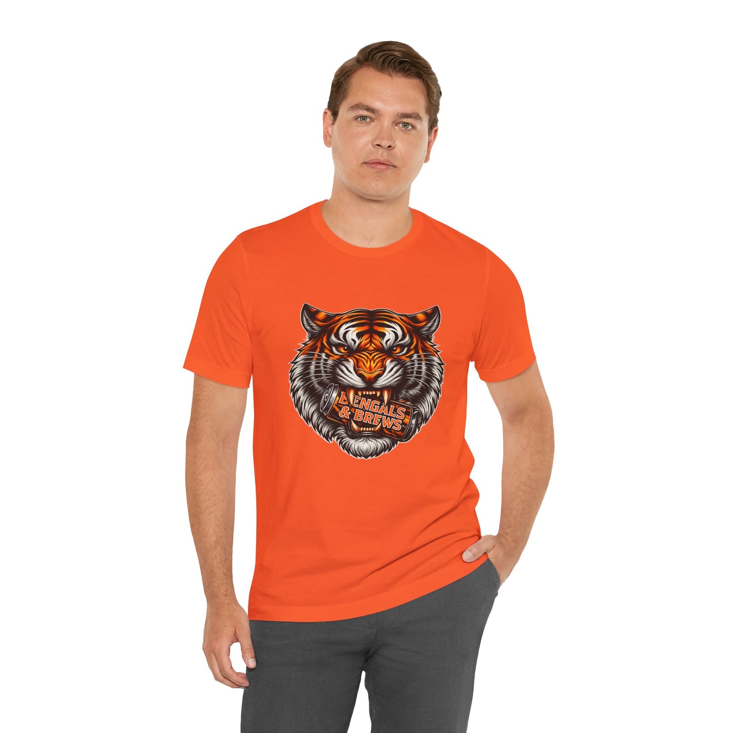 Bengals and Brews Football Tee — Bengals Fans Pride Orange Shirt