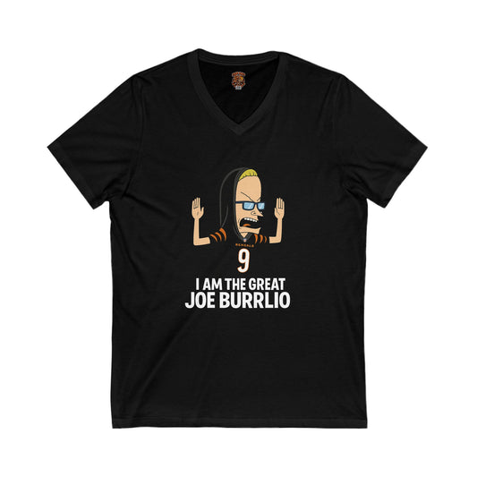 V-Neck Tee, Uni-Sex Graphic Shirt, Joe Burrow Inspired T-Shirt, Gift for NFL Fans, Unisex Short Sleeve Top