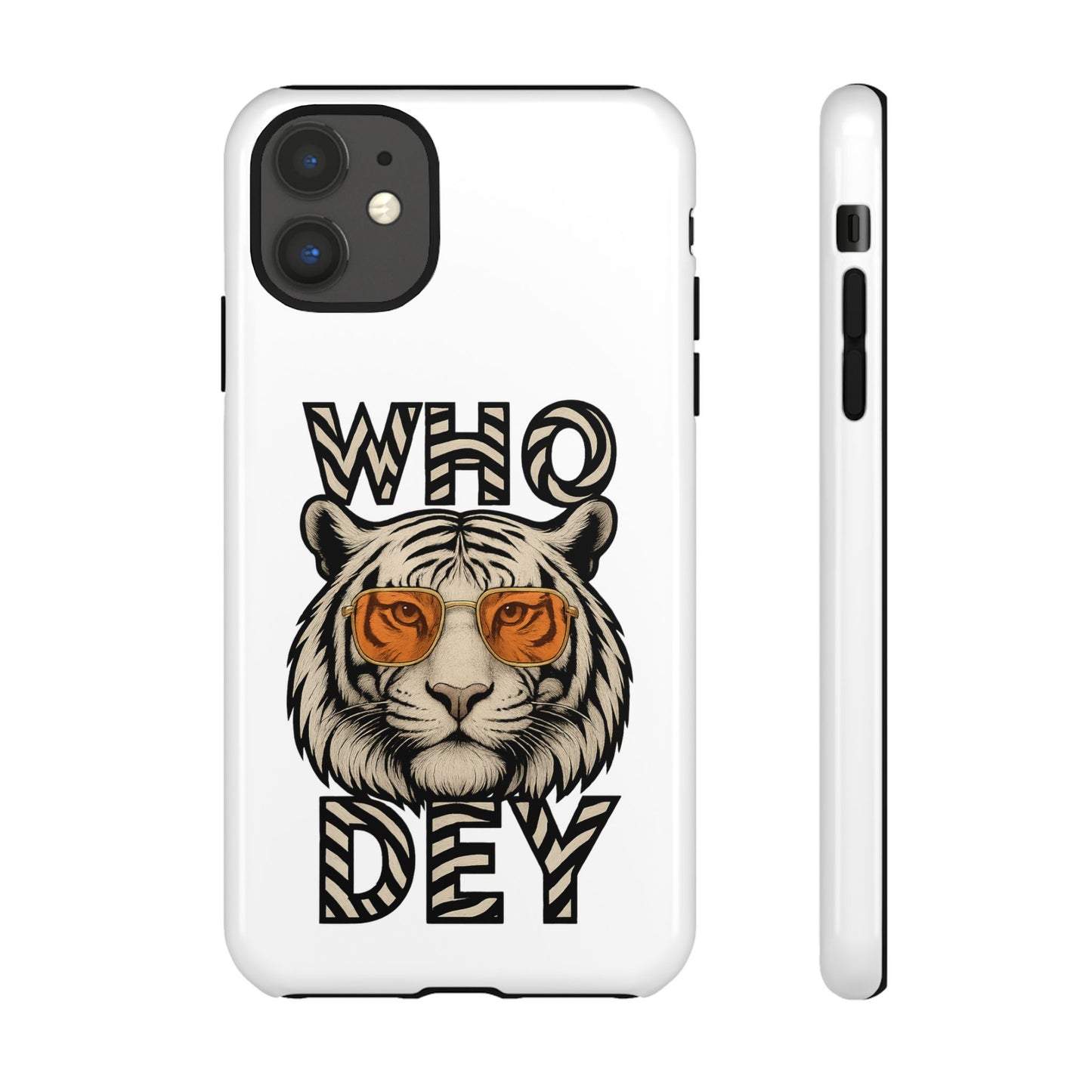 White Bengal Phone Case with Cool Tiger Design | Who Dey | Perfect Gift for Bengals fans