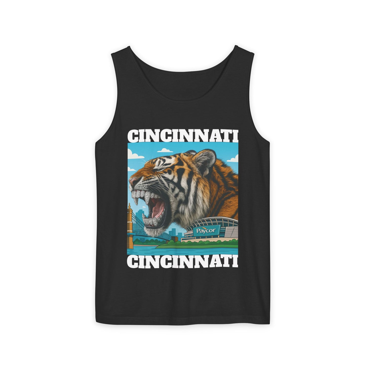 Roaring Tiger Grills Tank Top — Vintage-Look Wildlife Graphic Tank