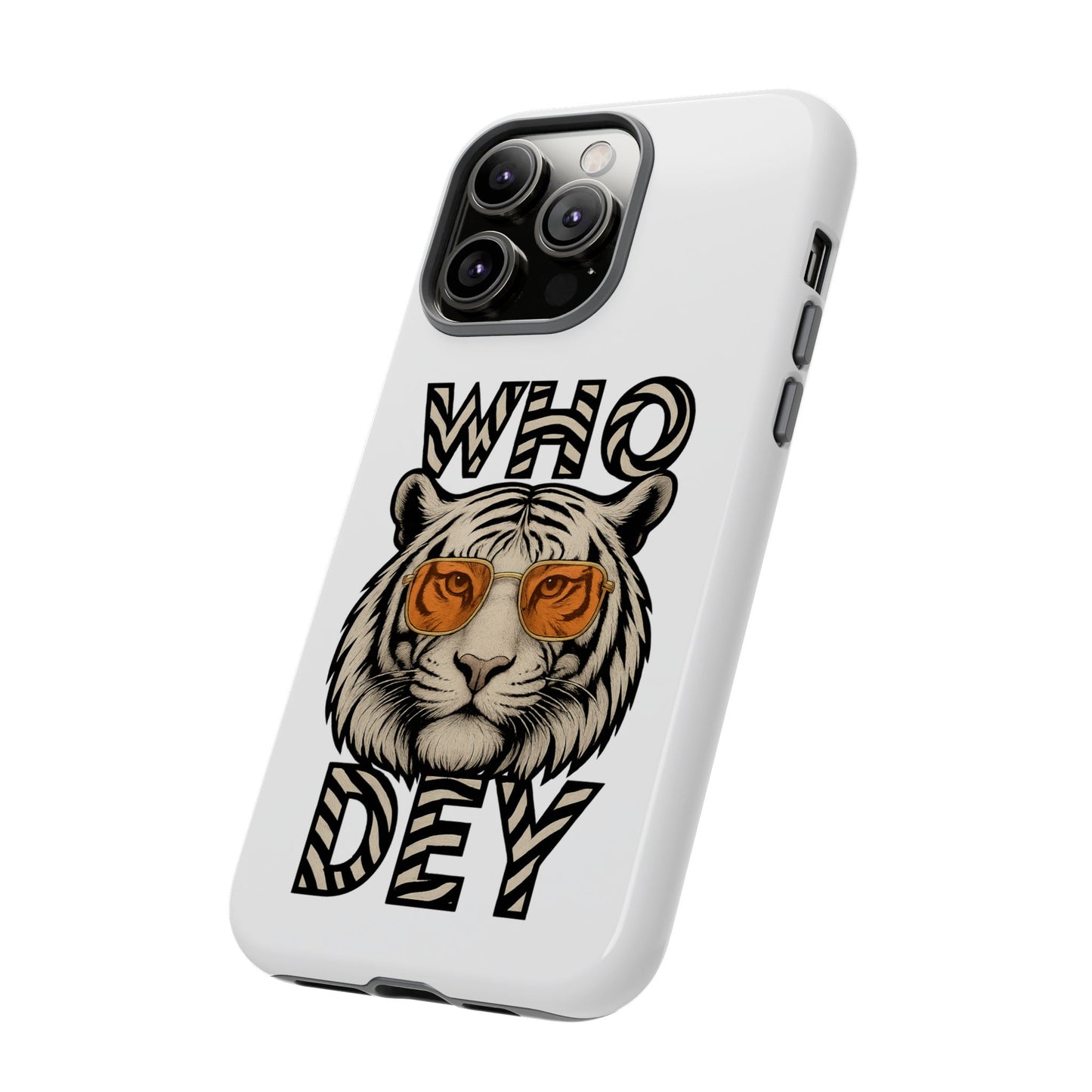 White Bengal Phone Case with Cool Tiger Design | Who Dey | Perfect Gift for Bengals fans