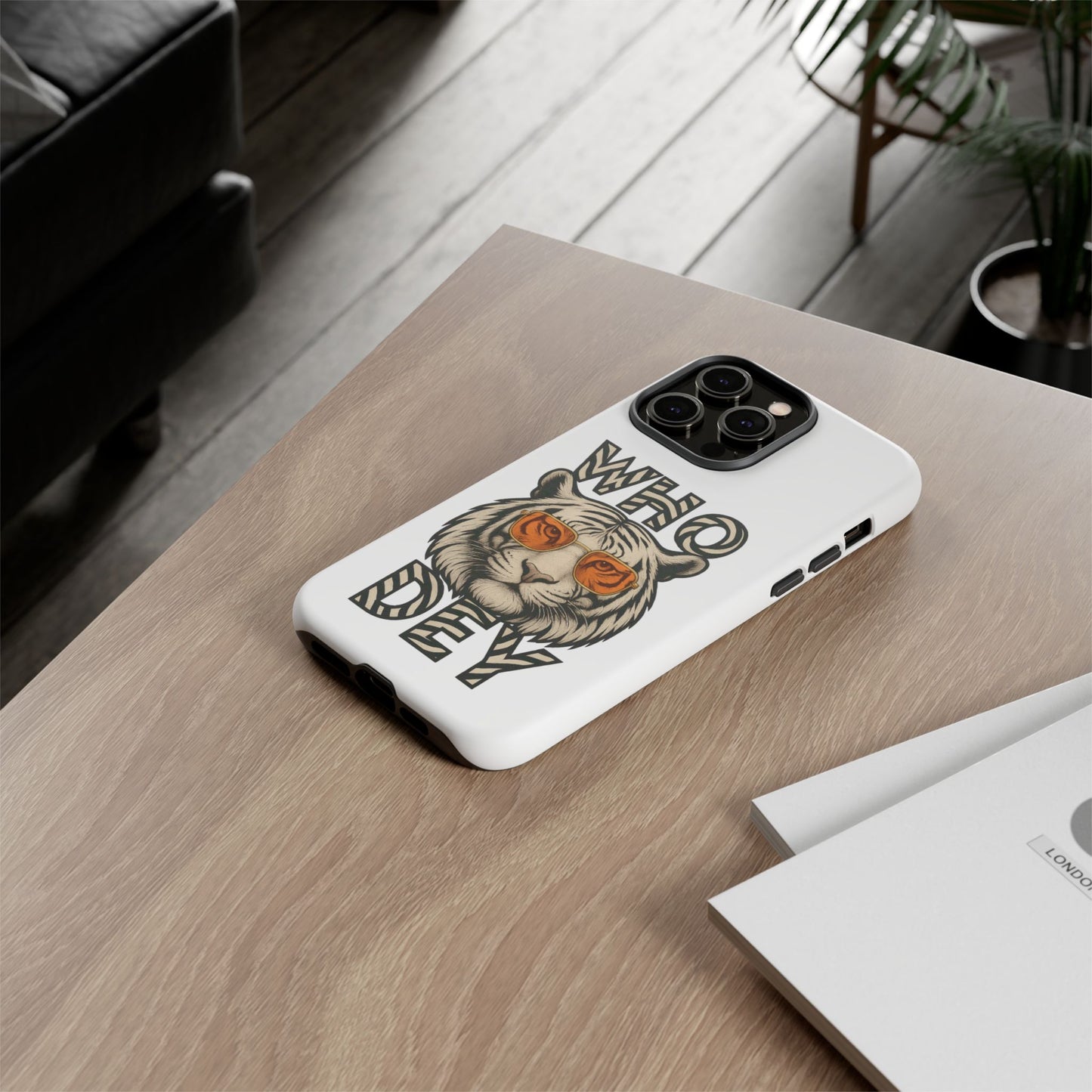 White Bengal Phone Case with Cool Tiger Design | Who Dey | Perfect Gift for Bengals fans