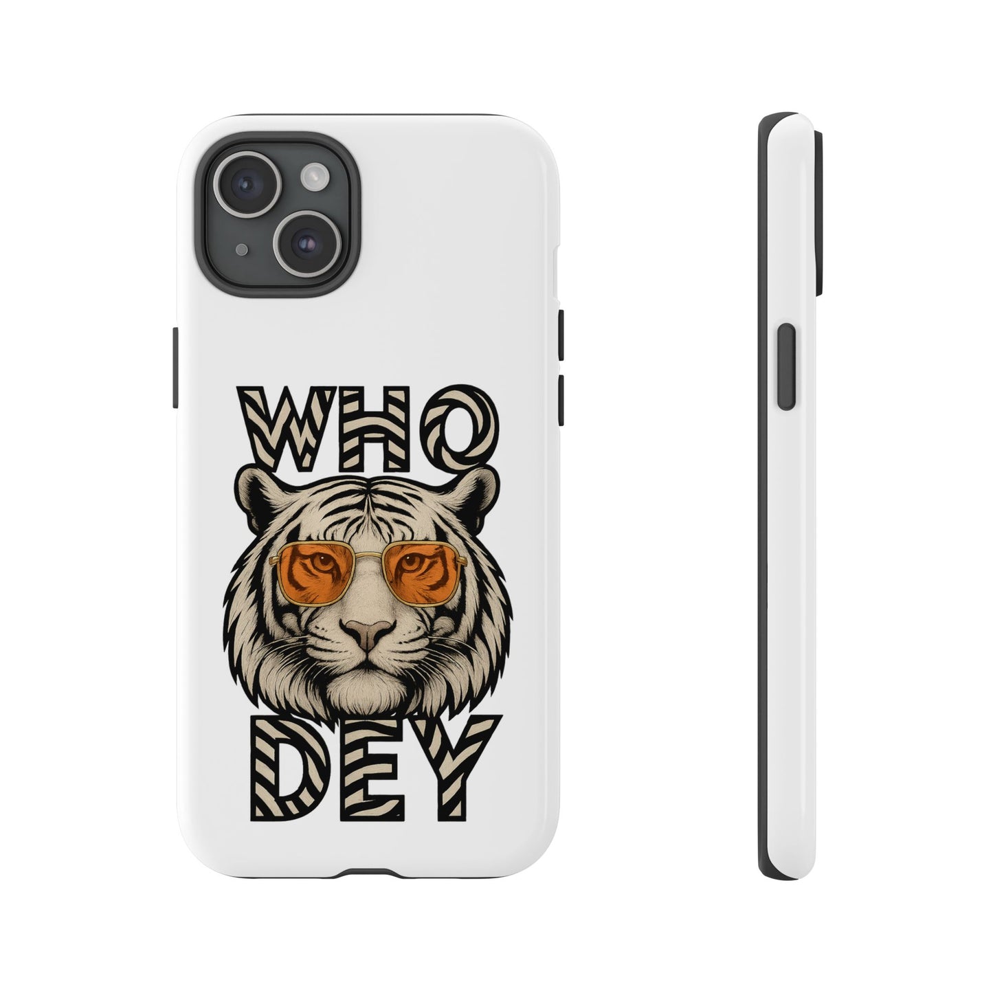 White Bengal Phone Case with Cool Tiger Design | Who Dey | Perfect Gift for Bengals fans