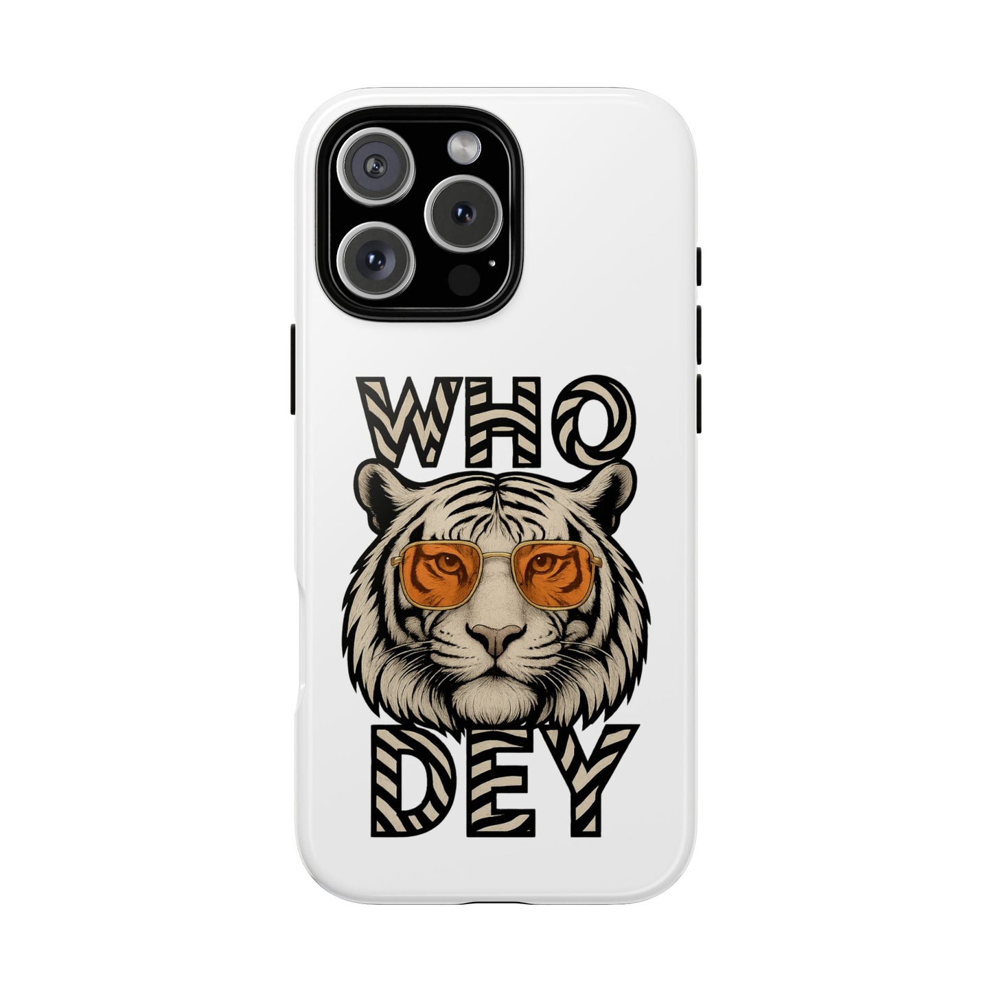 White Bengal Phone Case with Cool Tiger Design | Who Dey | Perfect Gift for Bengals fans