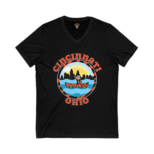 Women's Cincinnati Graphic V-Neck Tee - Summer Vibes Unisex Shirt