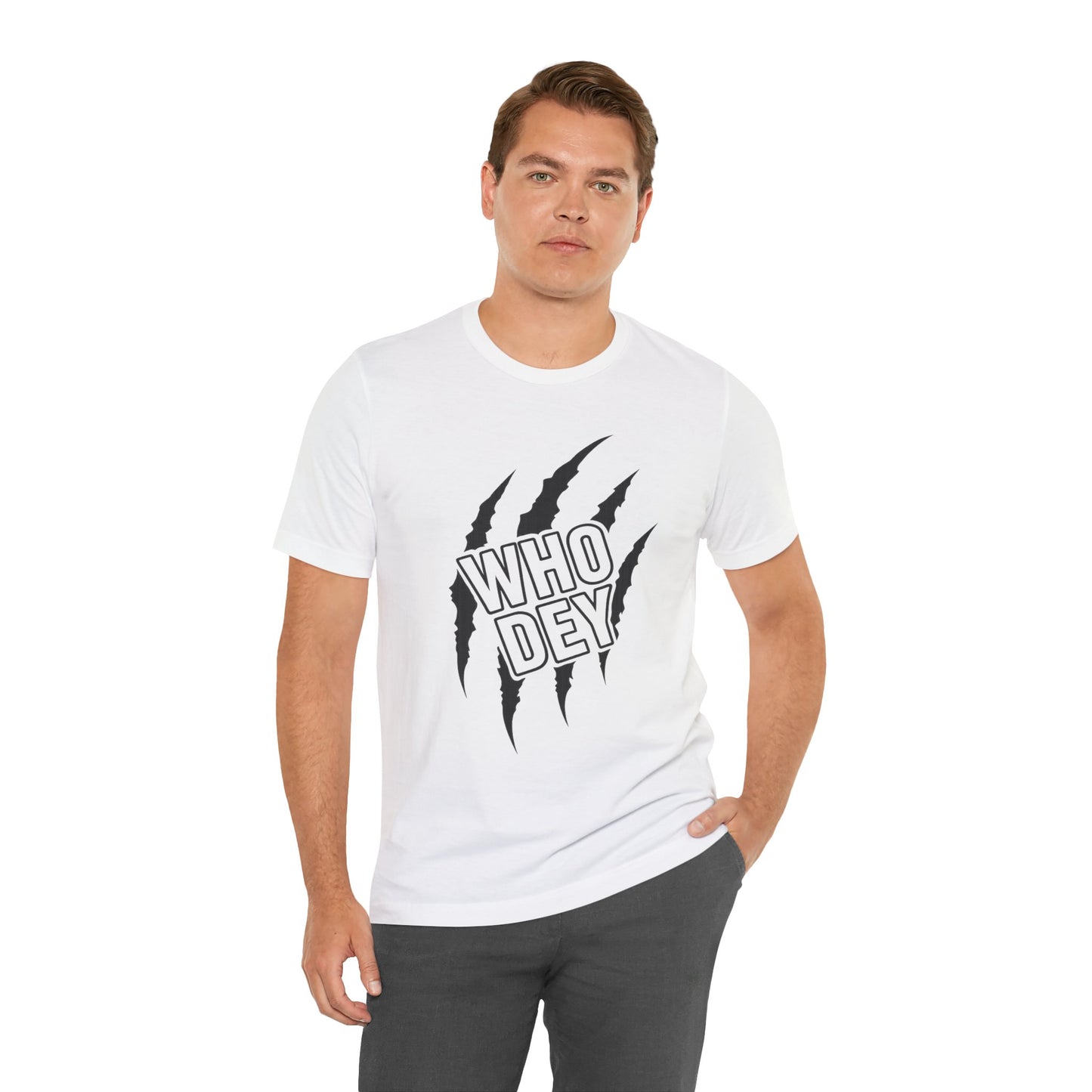 White/Orange/Black Who Dey Claw T-Shirt — Bengals Fan Graphic Tee