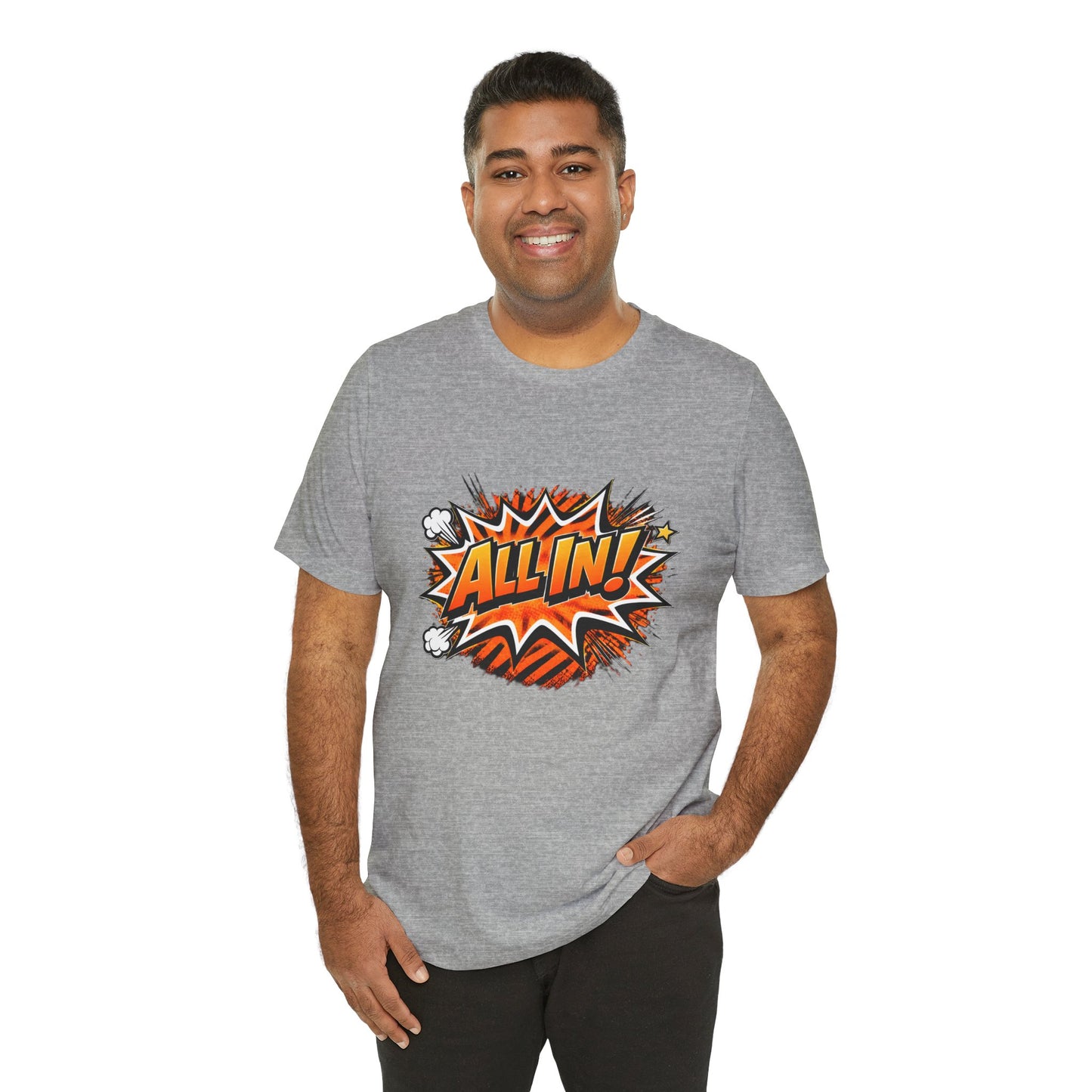 All In! Graphic Tee — Bold Comic Pop Art Shirt