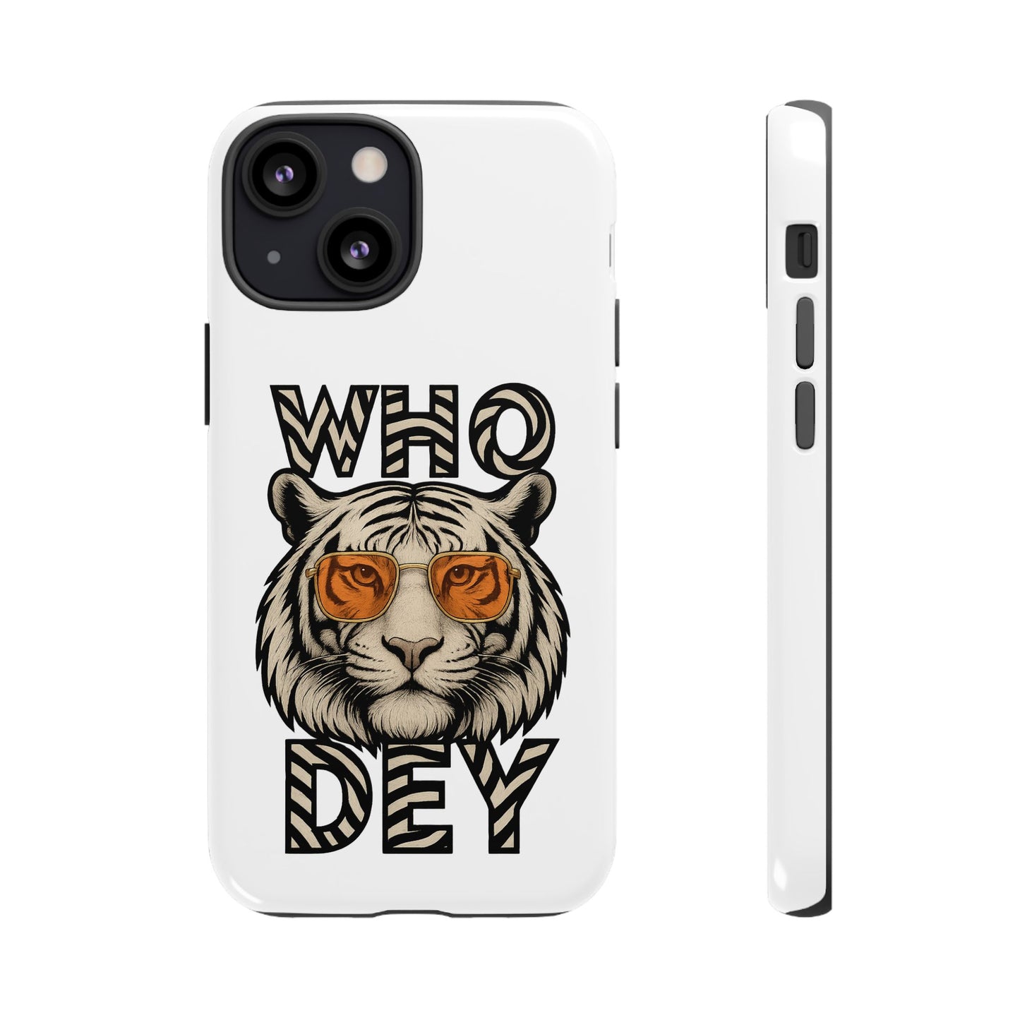 White Bengal Phone Case with Cool Tiger Design | Who Dey | Perfect Gift for Bengals fans