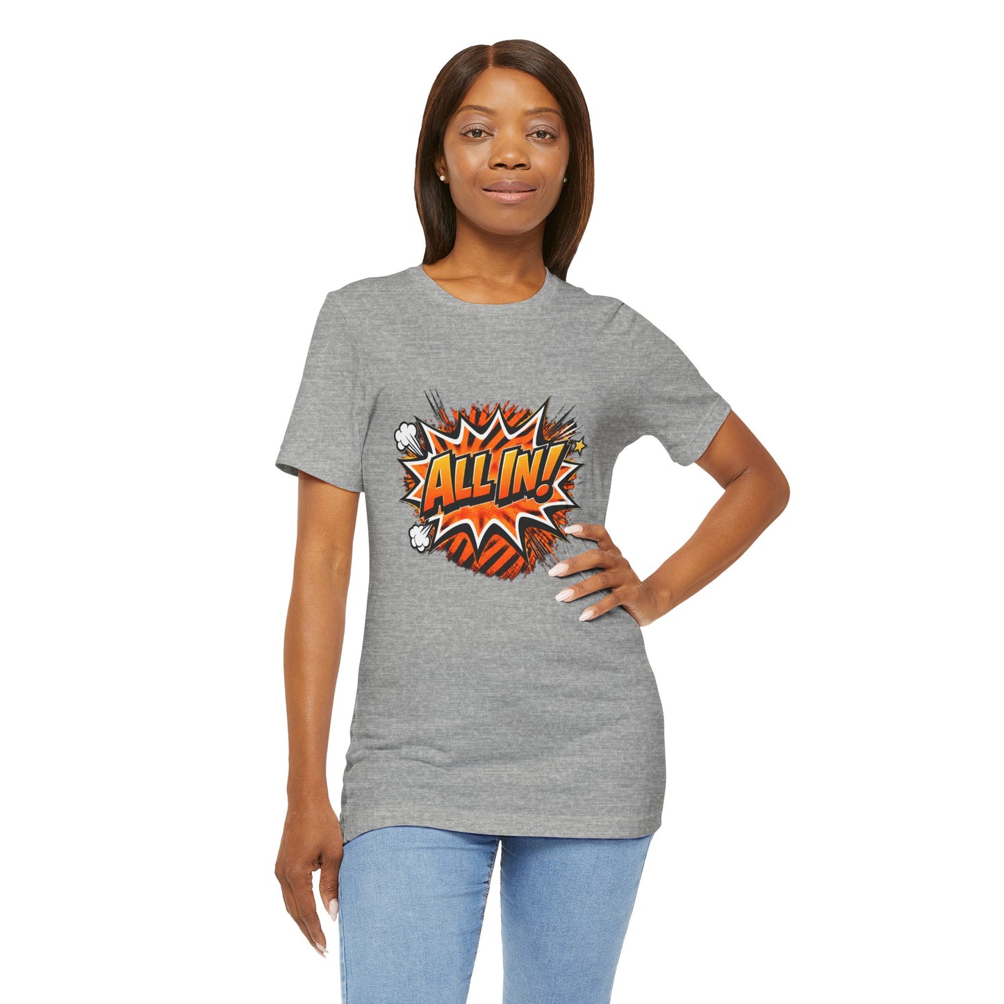All In! Graphic Tee — Bold Comic Pop Art Shirt