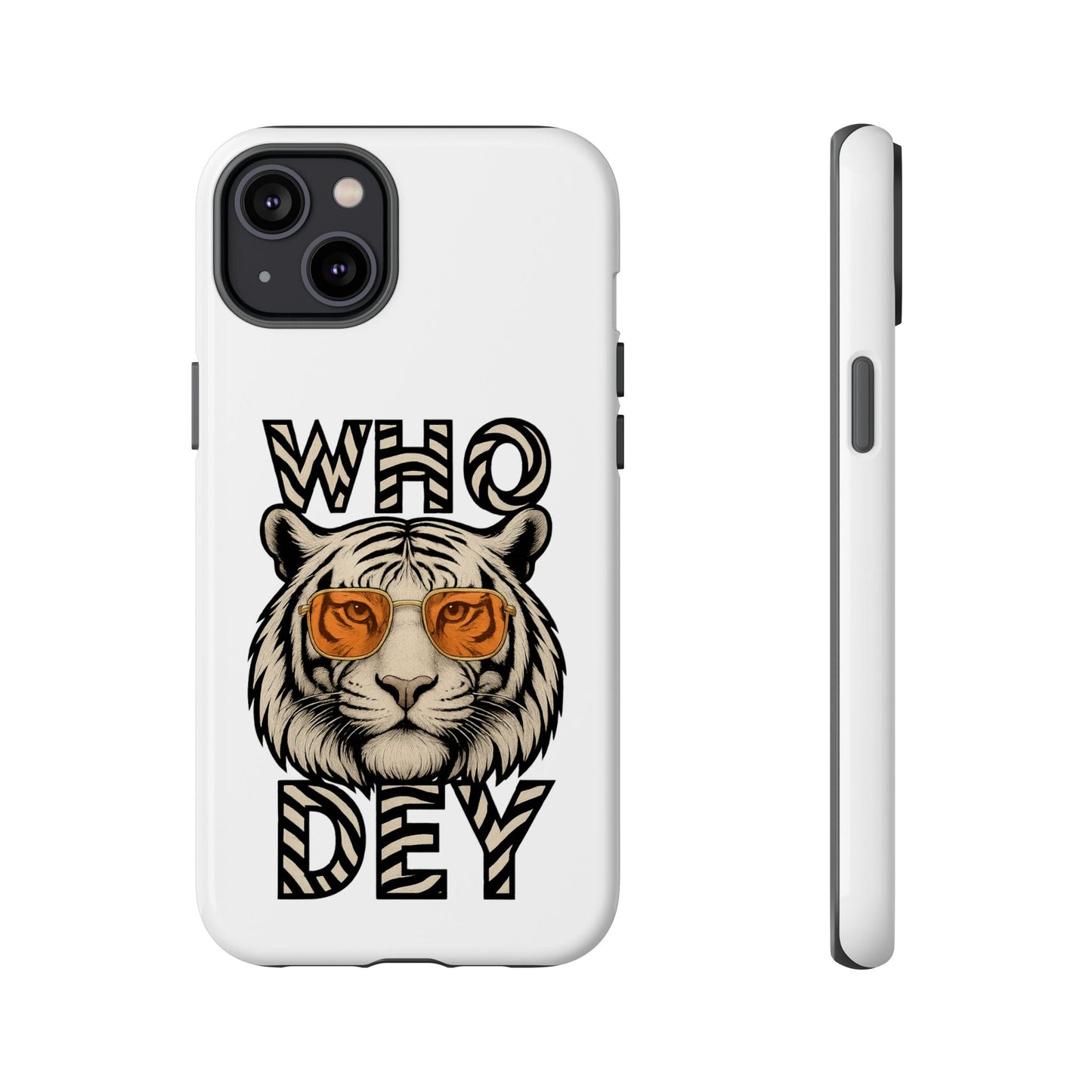 White Bengal Phone Case with Cool Tiger Design | Who Dey | Perfect Gift for Bengals fans