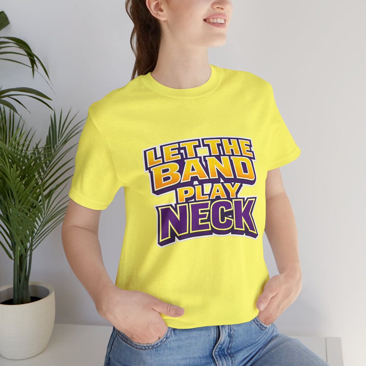 Let The Band Play Neck T-Shirt – Retro Sports Band Tee
