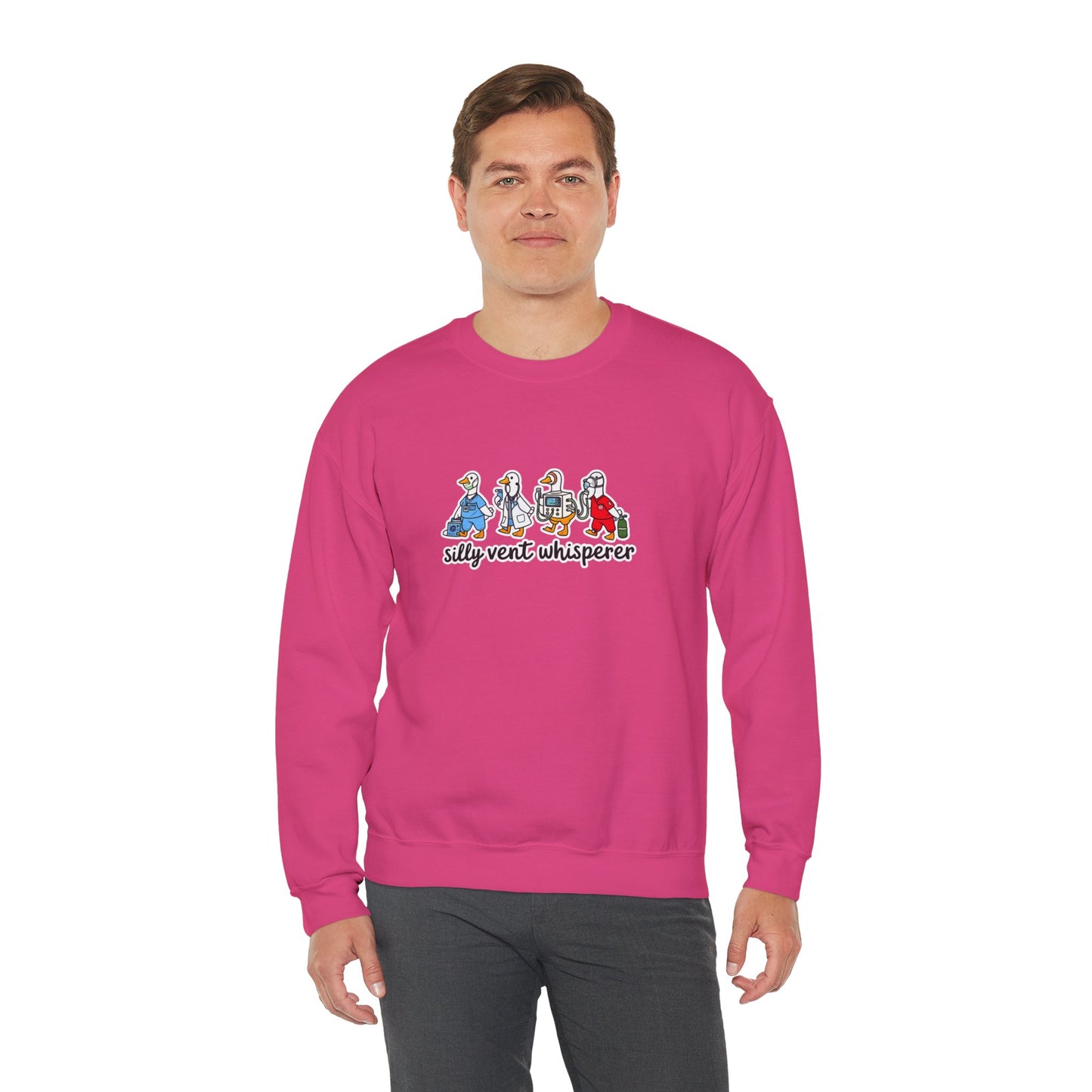 Crewneck Sweatshirt — "Silly Vent Whisperer" Cartoon Characters Graphic