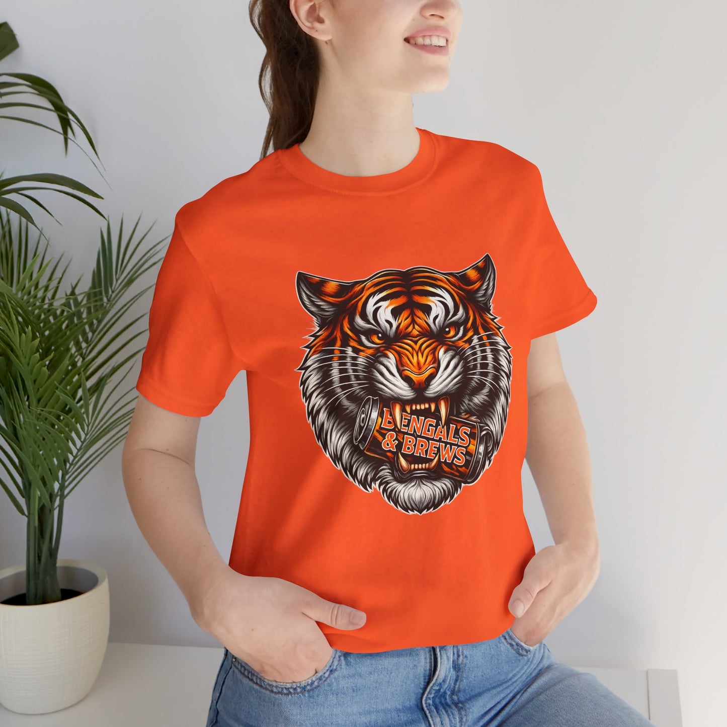 Bengals and Brews Football Tee — Bengals Fans Pride Orange Shirt