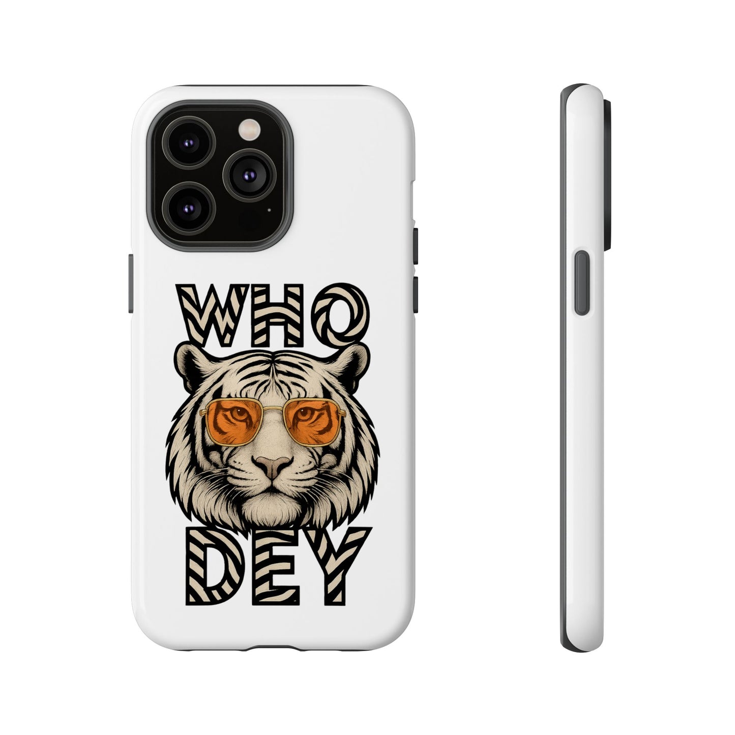 White Bengal Phone Case with Cool Tiger Design | Who Dey | Perfect Gift for Bengals fans