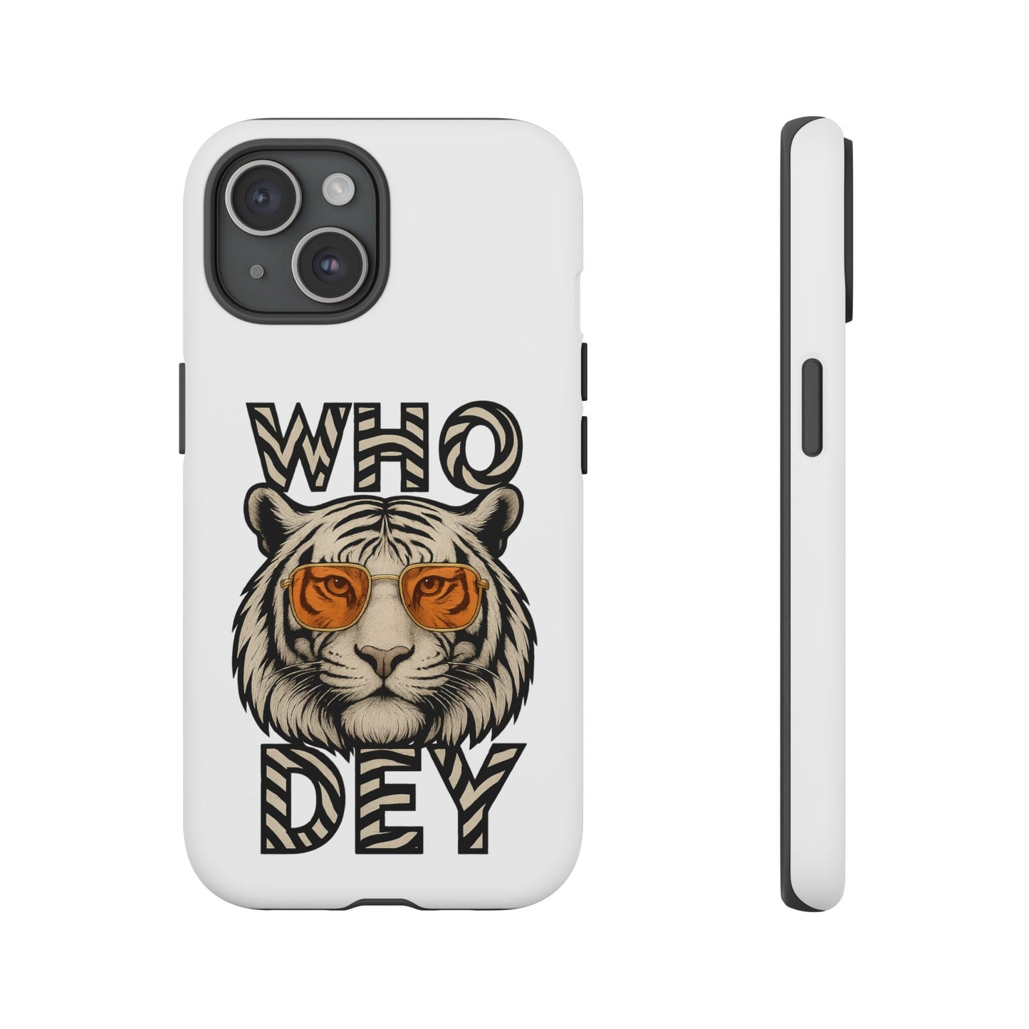 White Bengal Phone Case with Cool Tiger Design | Who Dey | Perfect Gift for Bengals fans