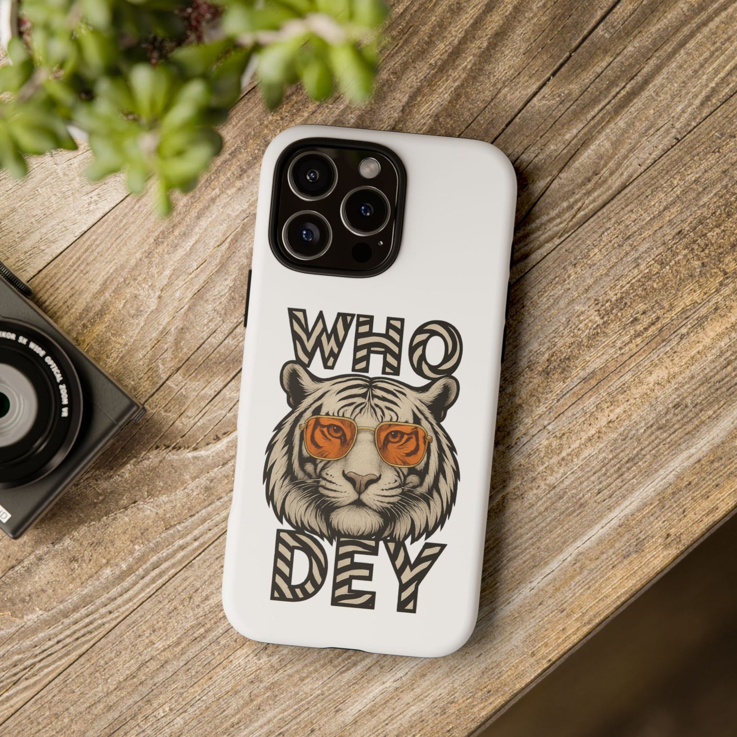 White Bengal Phone Case with Cool Tiger Design | Who Dey | Perfect Gift for Bengals fans